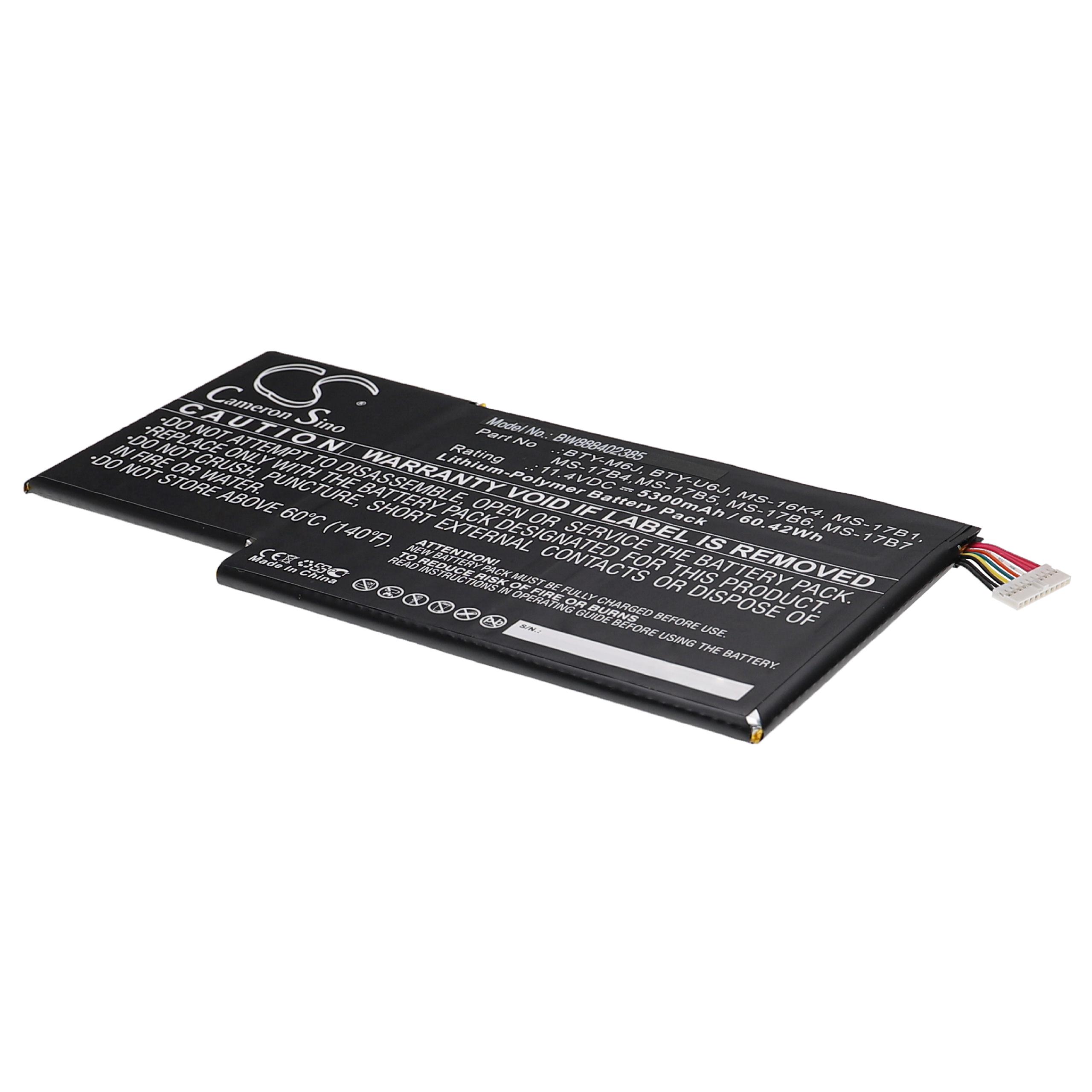 Notebook-Akku als Ersatz für MSI MS-17B1, MS-16K4, BTY-U6J, BTY-M6J, MS-17B4 - 5300mAh 11,4V Li-Polymer