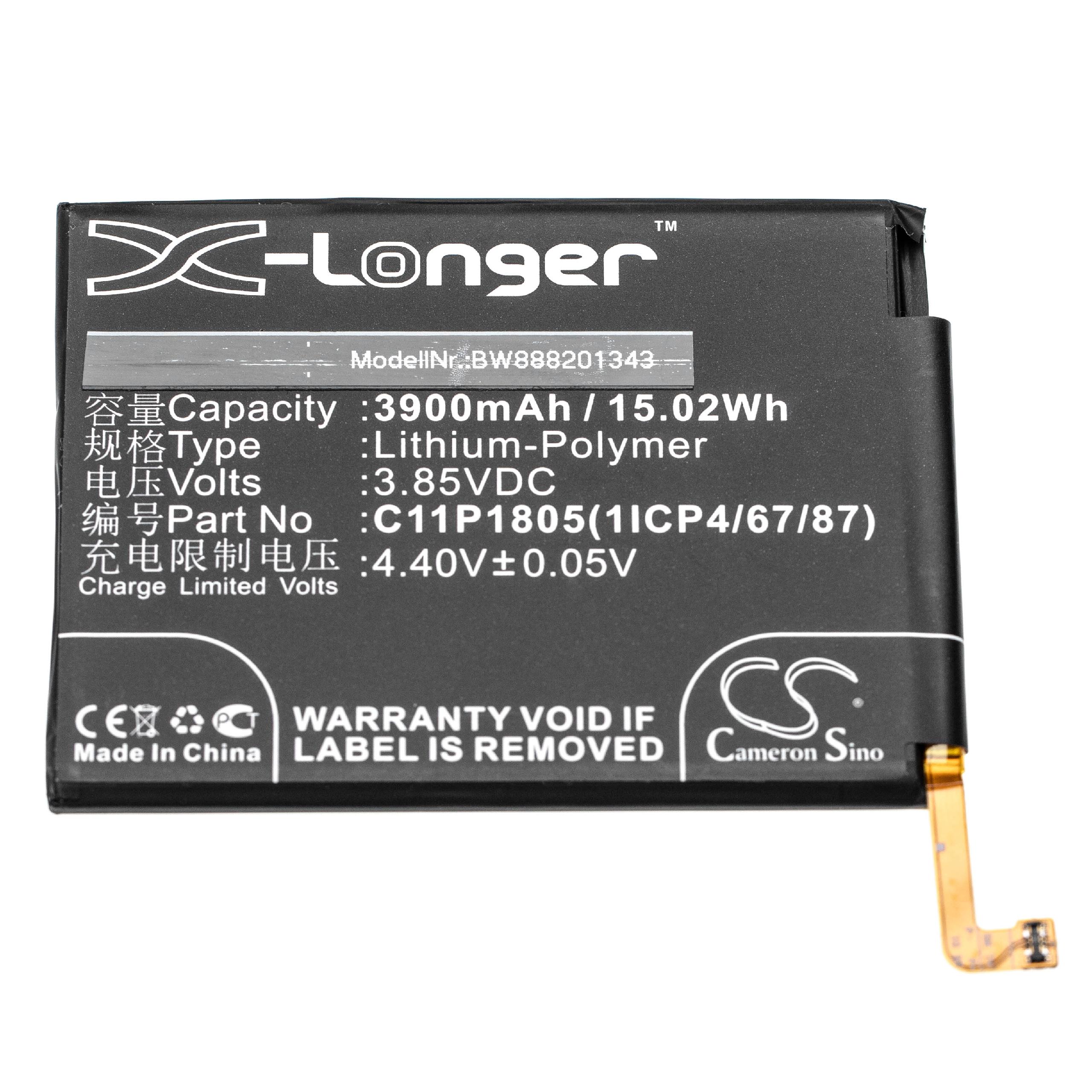 Batteria sostituisce Asus C11P1805(1ICP4/67/87) per cellulare Asus - 3900mAh 3,85V Li-Poly