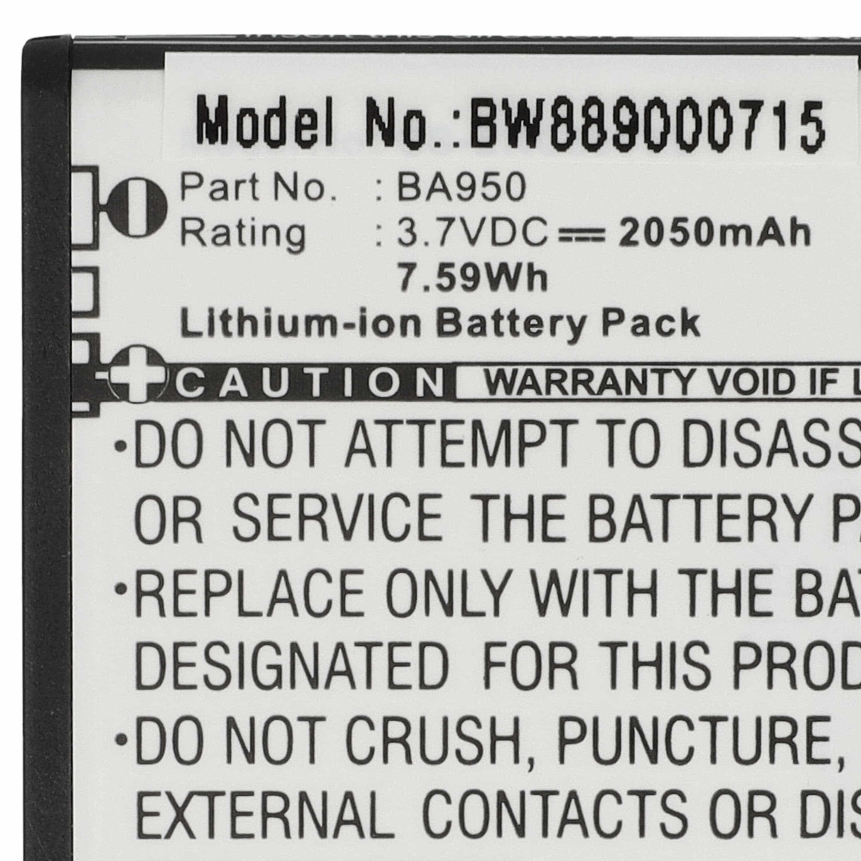 Akku als Ersatz für Sony BA950 - 2050mAh 3,7V Li-Ion