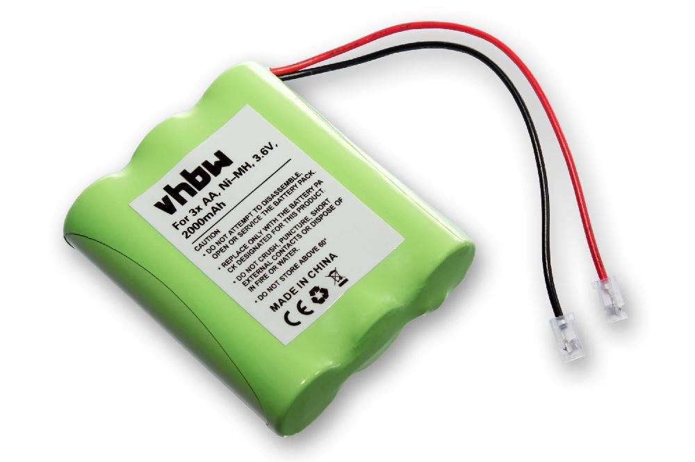 Batería para universal para diversos dispositivos - 2000mAh 3,6V NiMH reemplaza 3x AA Mignon