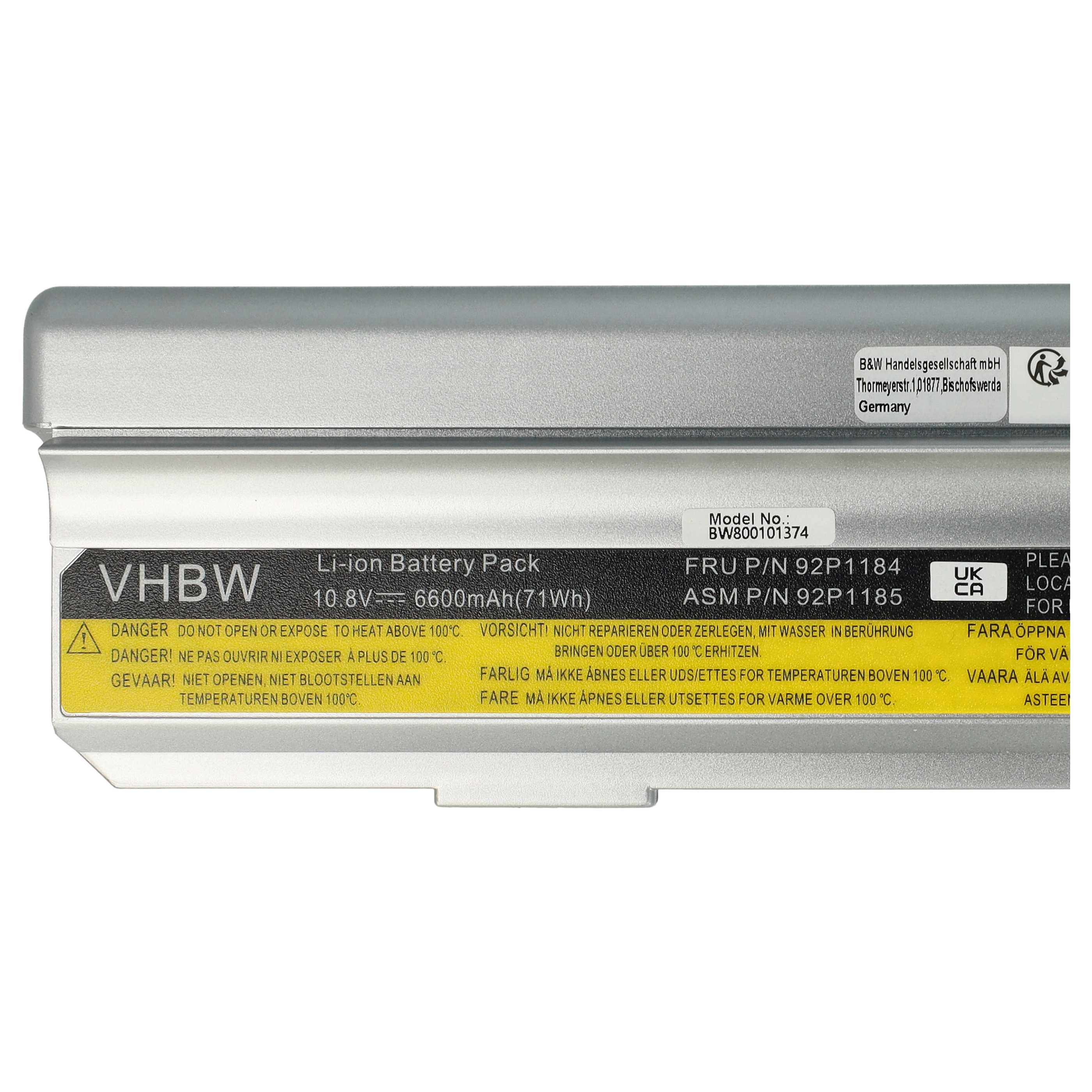 Akumulator do laptopa zamiennik Lenovo 40Y8317, 40Y8322, 40Y8315 - 6600 mAh 10,8 V Li-Ion, srebrny