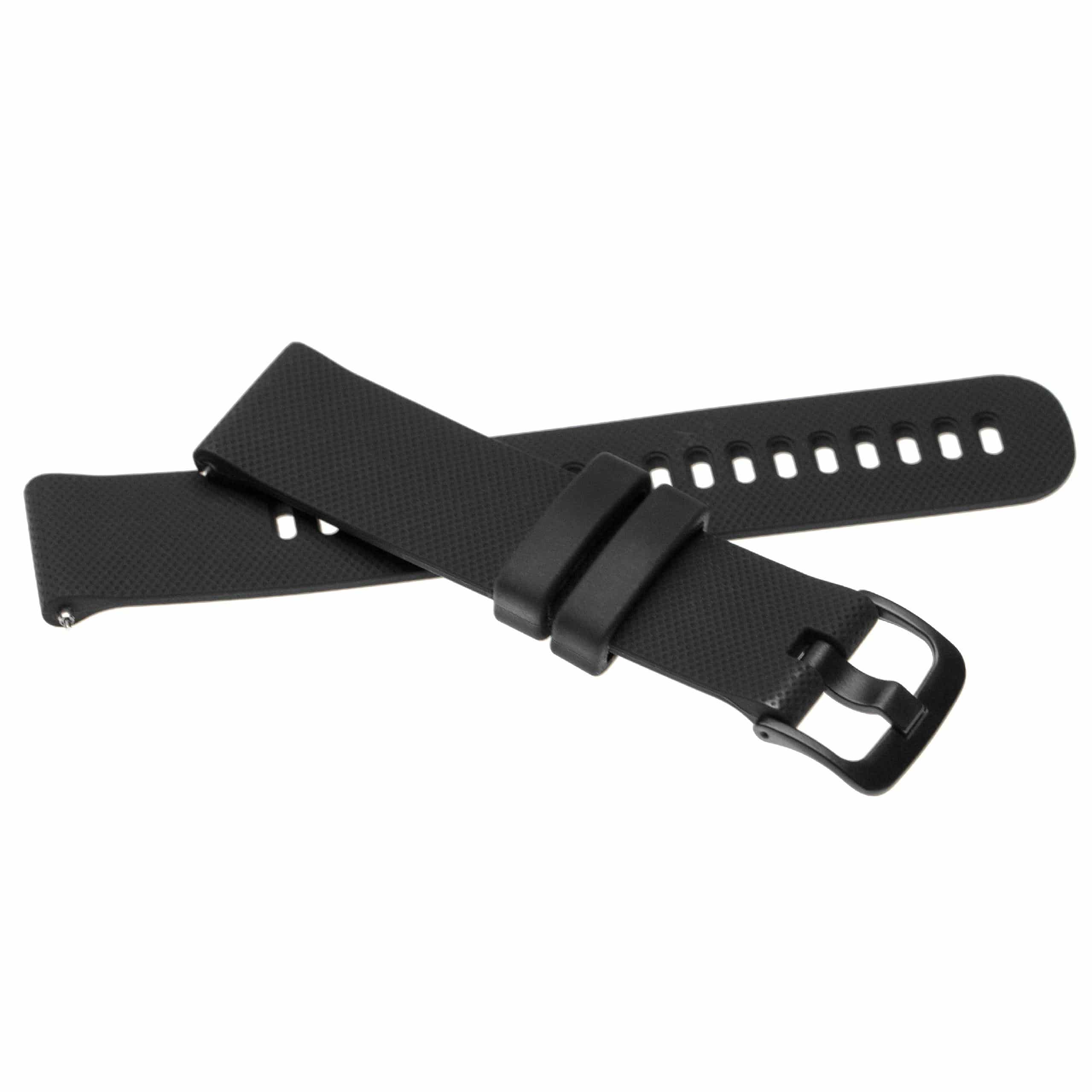 cinturino per Garmin Vivomove Smartwatch - 12,1 + 9,2 cm lunghezza, 20mm ampiezza, silicone, nero
