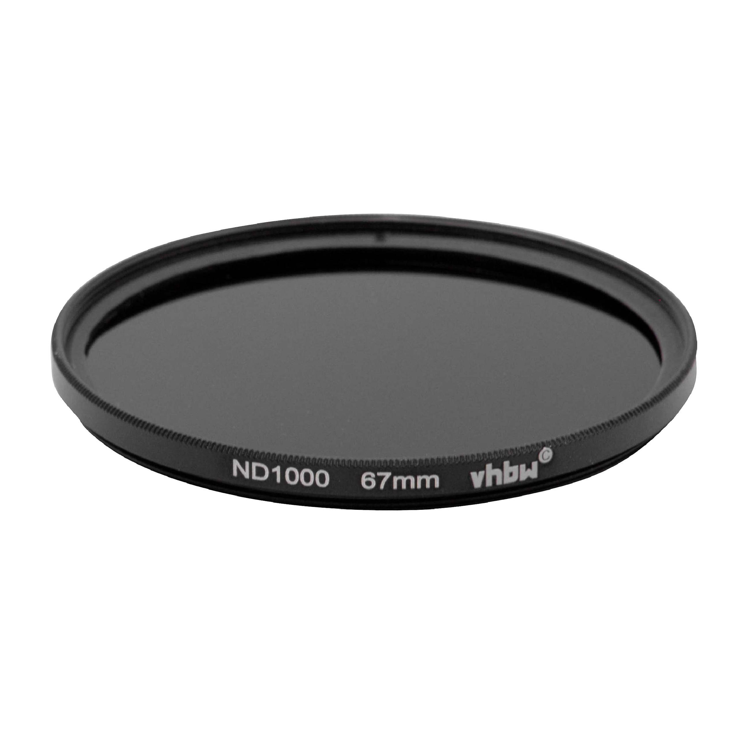 Universal ND Filter ND 1000 suitable for Camera Lenses with 67 mm Filter Thread - Grey Filter