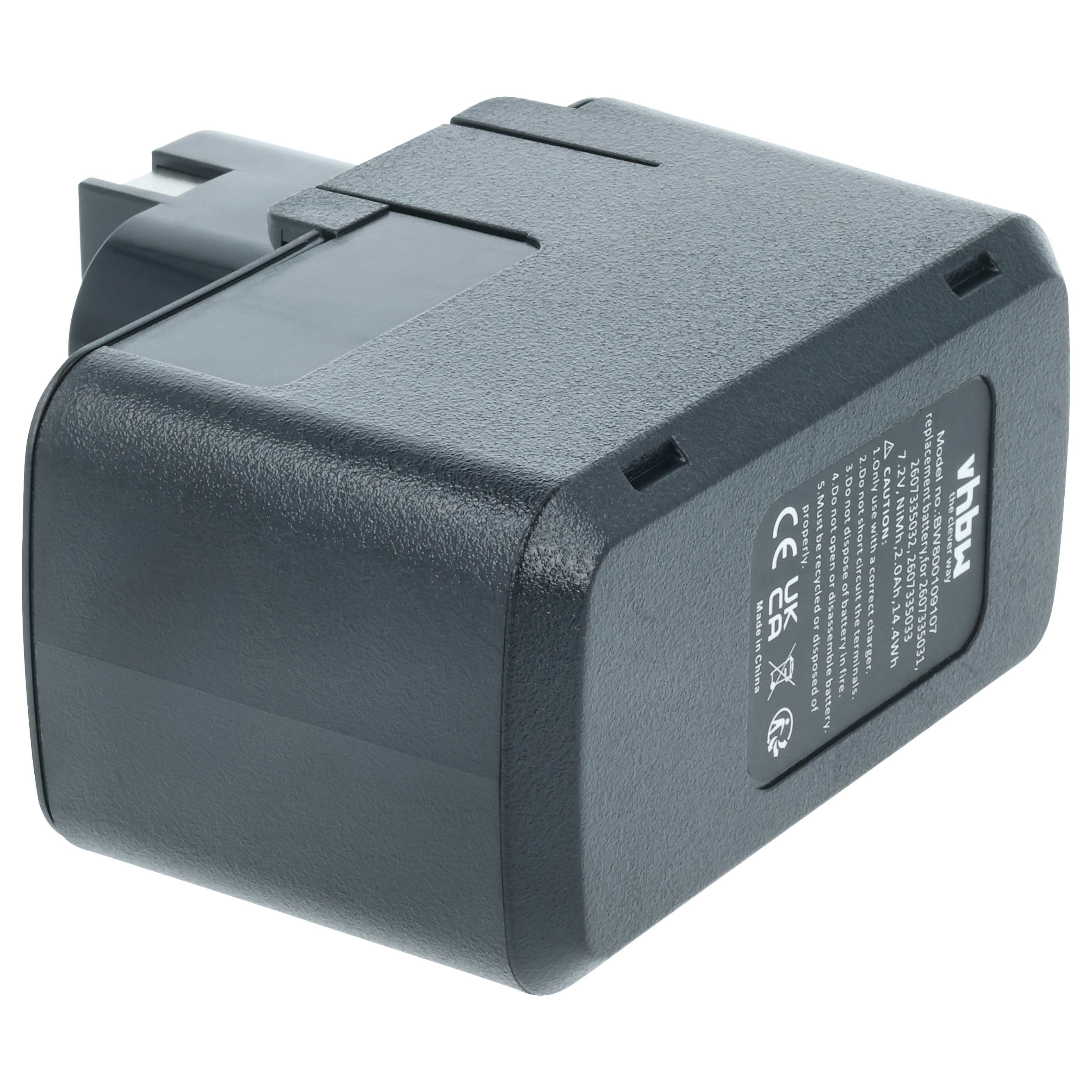 Batteria sostituisce Würth 0601936771 per attrezzo - 2Ah 7,2V NiMH