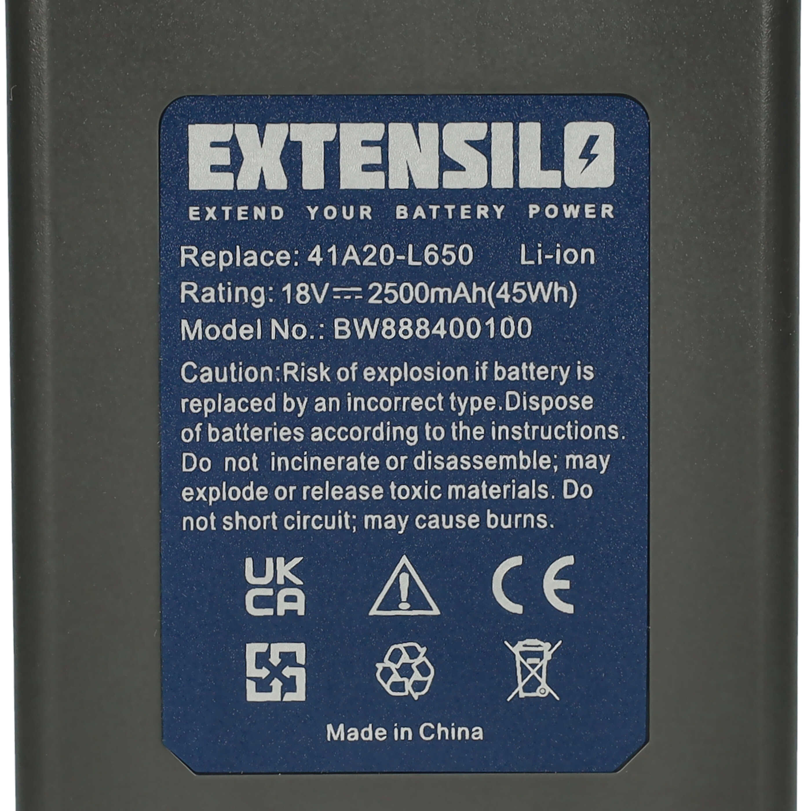 Batterie remplace Wolf Garten 41A20--L650, 785454 pour outil électrique - 2500 mAh, 18 V, Li-ion