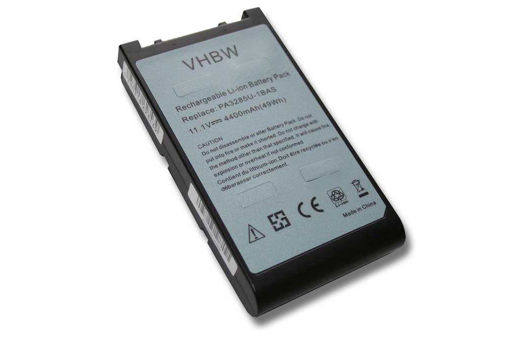 Batería reemplaza PA3284U-1BRS, PA3284U-1BAS para notebook Toshiba - 4400 mAh 11,1 V Li-Ion negro