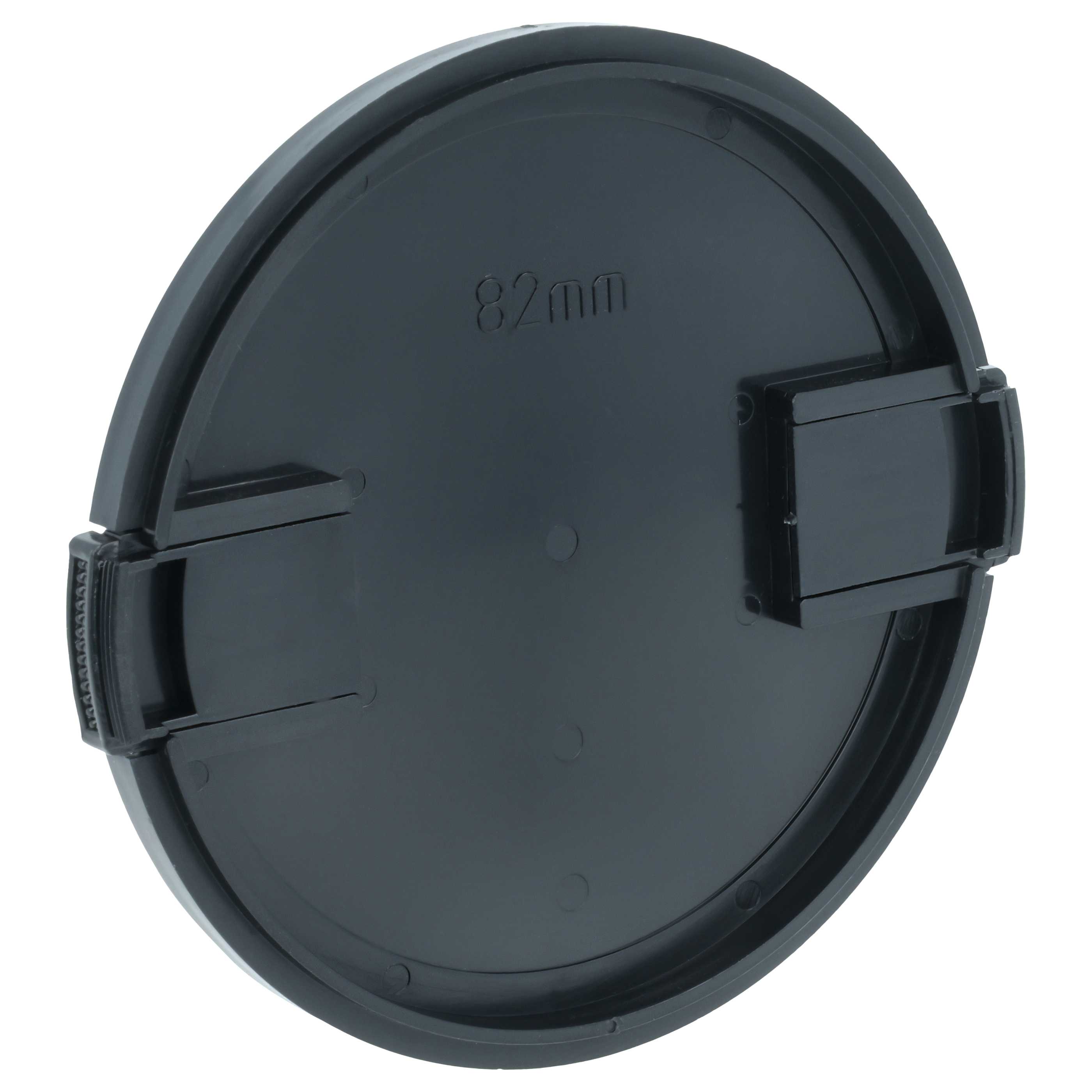 Bouchon d'objectif 82 mm - Prise latérale, plastique, noir