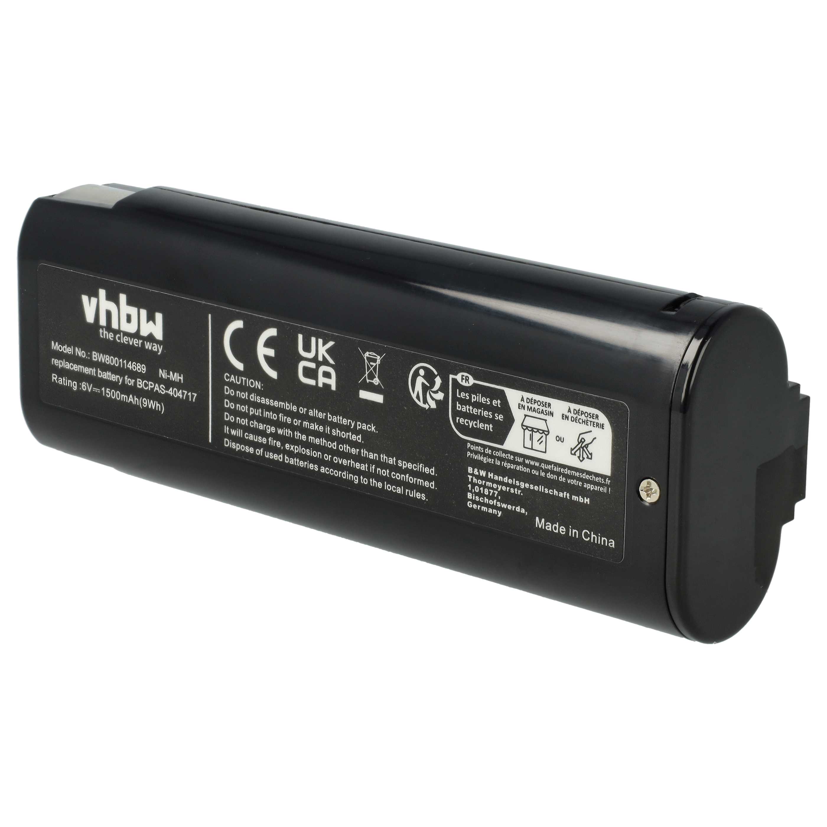 Battery replaces Paslode 900421, 900400, 900420, 404400, 404717 for Electric Power Tool - 1500 mAh, 6 V, NiMH