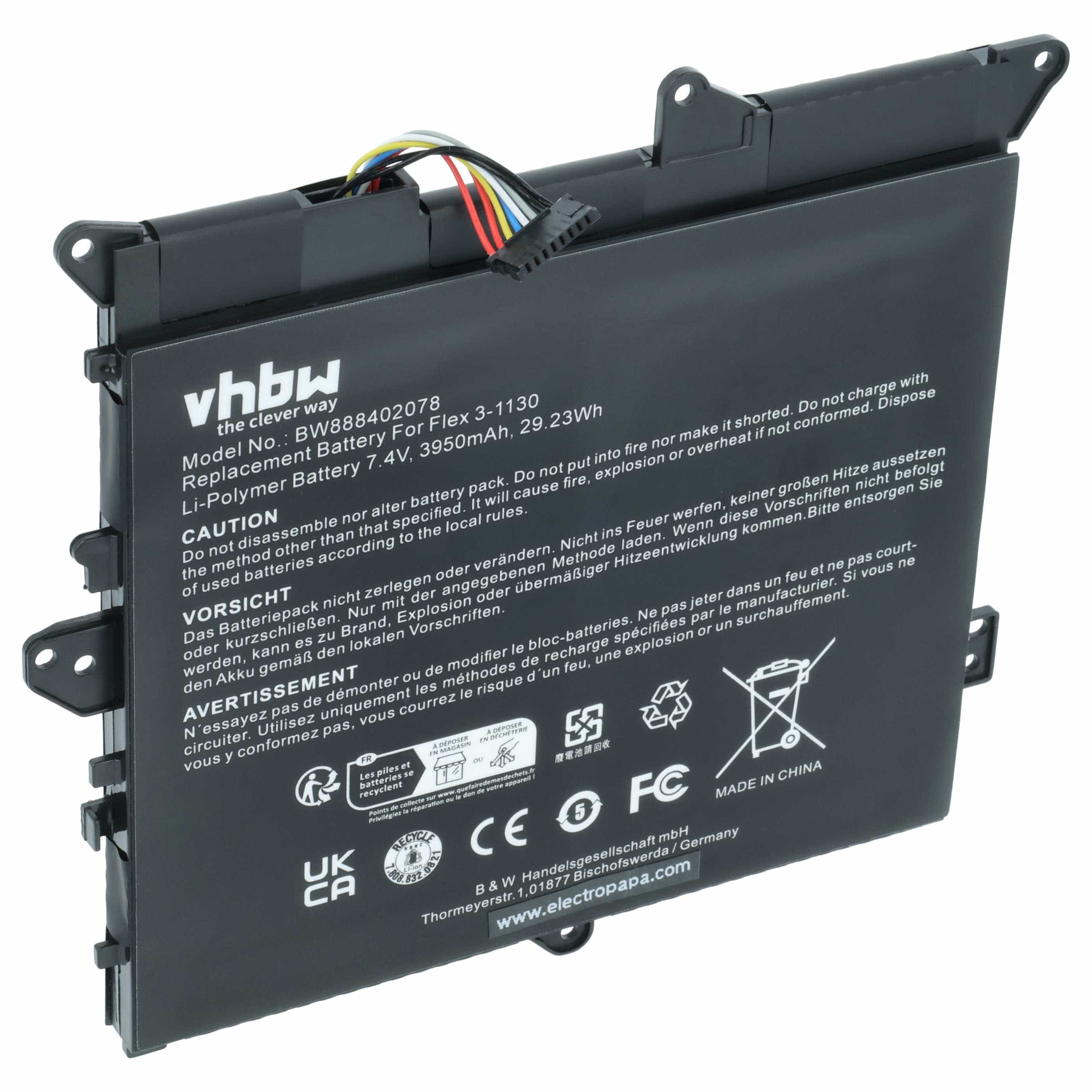 Akumulator do laptopa zamiennik Lenovo 5B10K10168, 5B10H11758, 5B10H09630, 5B10H09632 - 3950 mAh 7,4 V LiPo