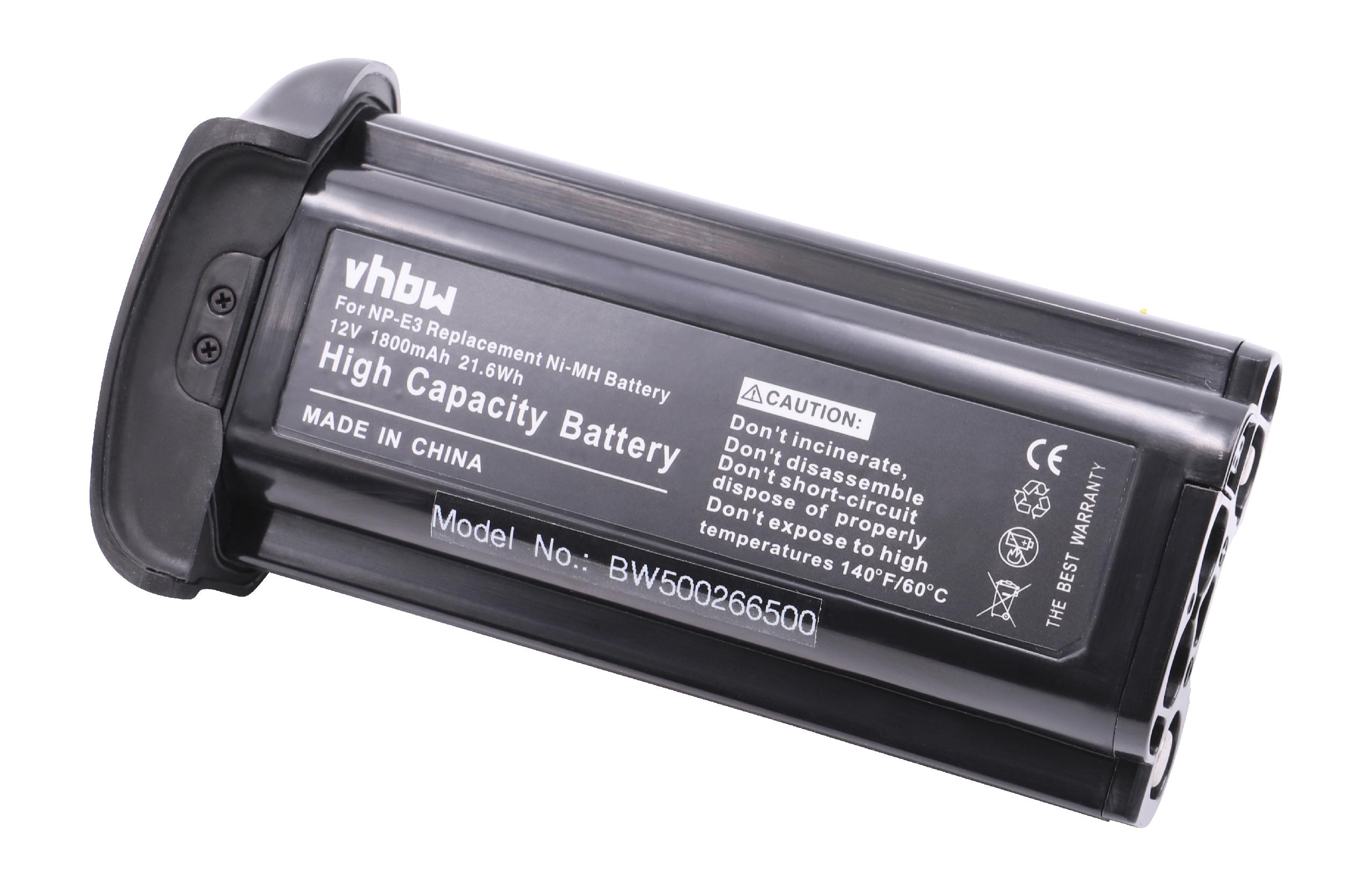 Battery Replacement for Canon NP-E3 - 1800mAh, 12V, NiMH