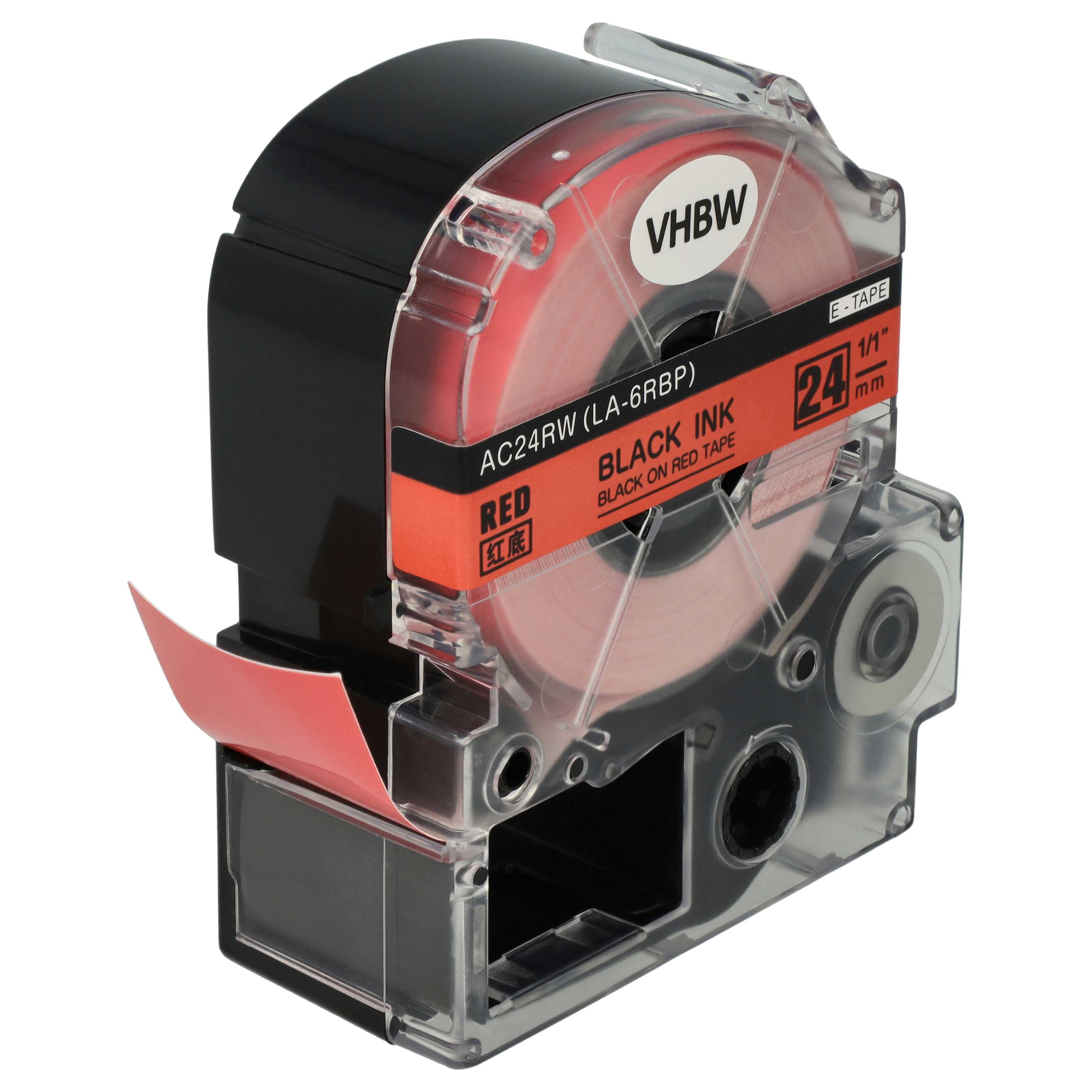 Cassetta nastro sostituisce Epson LC-6YRN per etichettatrice Epson 24mm nero su rosso