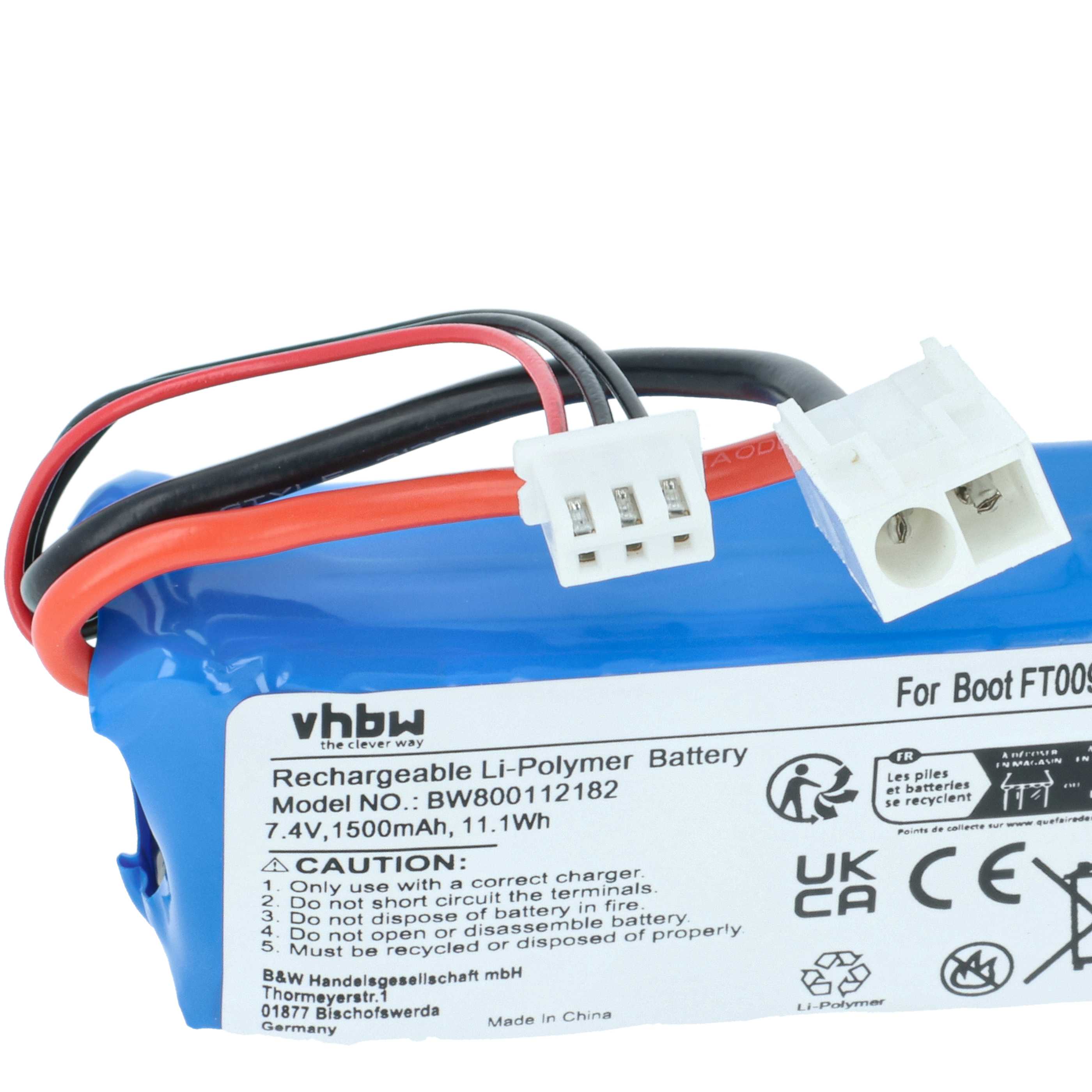 Model Making Device Battery Replacement for Revell 44140 - 1500 mAh 7.4 V Li-polymer, Mini JST-Plug