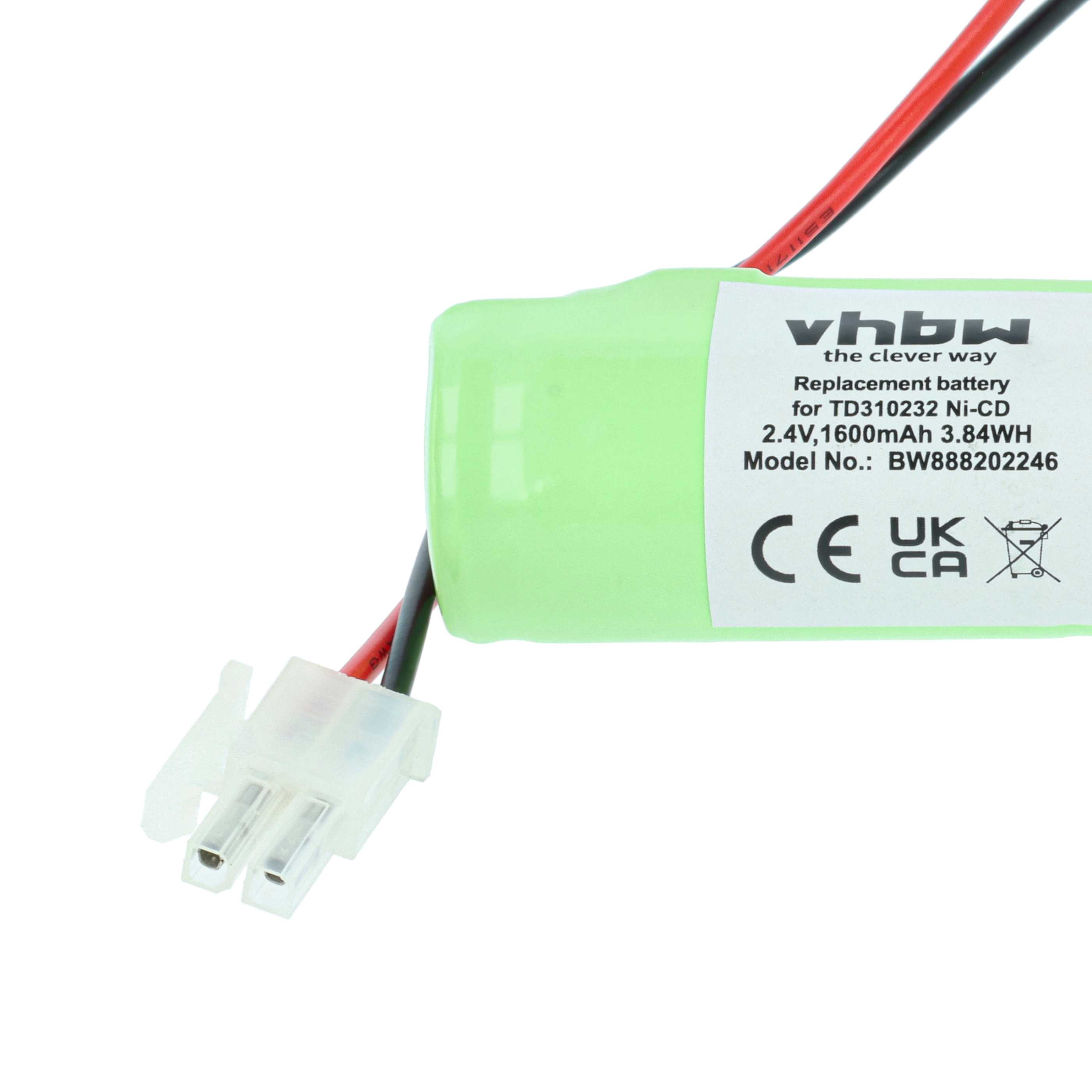Emergency Light Battery replaces Schneider TD310232 - 1600 mAh 2.4 V NiCd