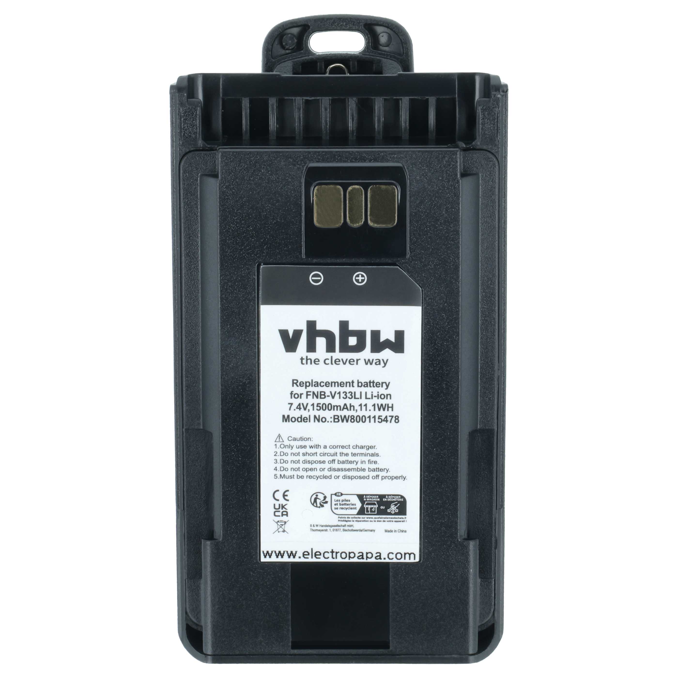 Radio 2x Battery replaces Motorola AAJ67X001 - 1500 mAh 7.4 V Li-Ion