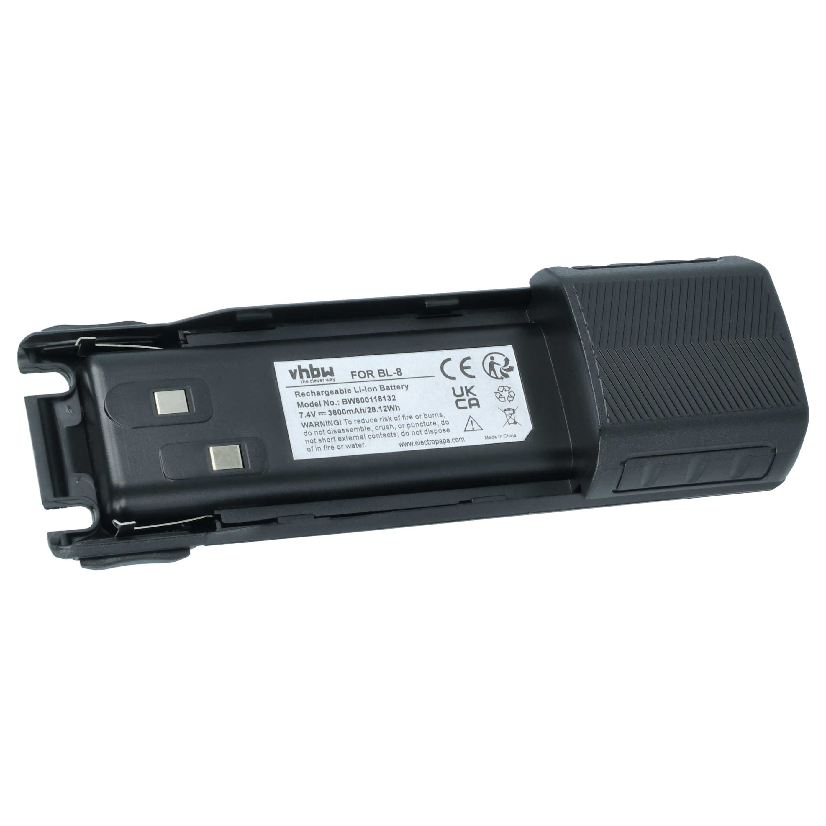 Batería recargable reemplaza Baofeng BL-8 para radio walkie-talkie - 3800 mAh 7,4 V Li-Ion