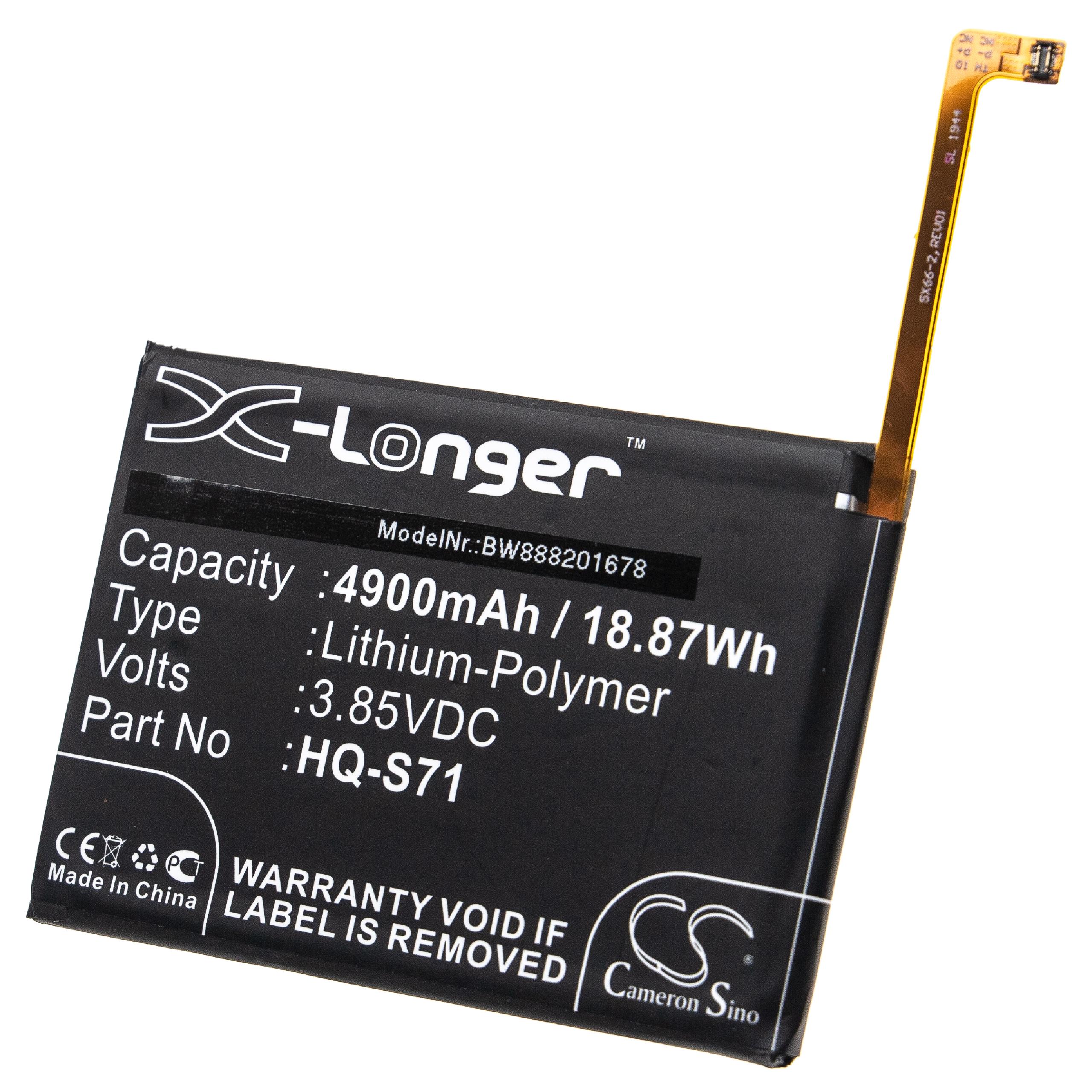 Batterie remplace Samsung GH81-18734A, HQ-S71 pour téléphone portable - 4900mAh, 3,85V, Li-polymère