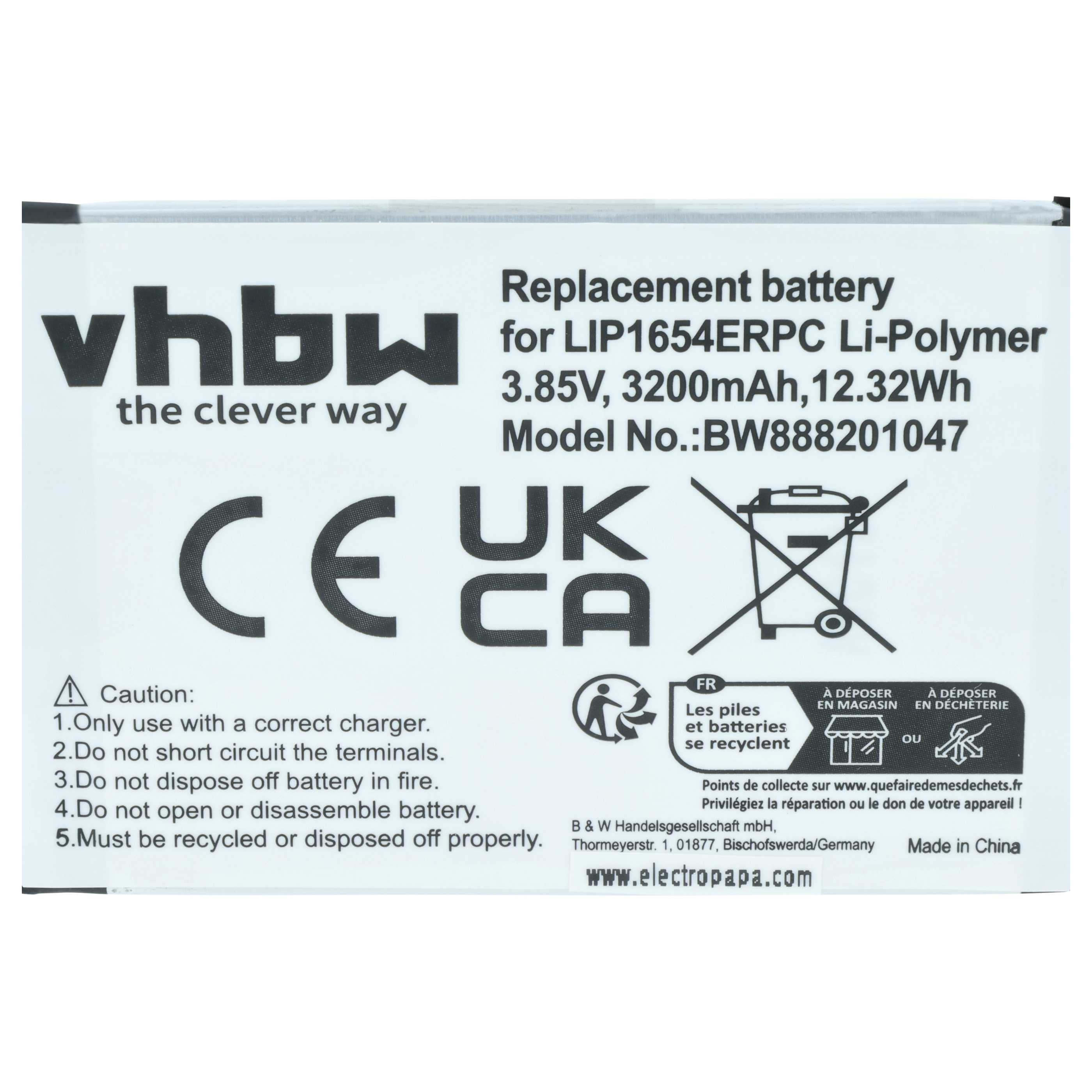 Akumulator do telefonu smartfona zamiennik Sony LIP1654ERPC, 1309-2682, SNYSK84 - 3200 mAh 3,85 V LiPo