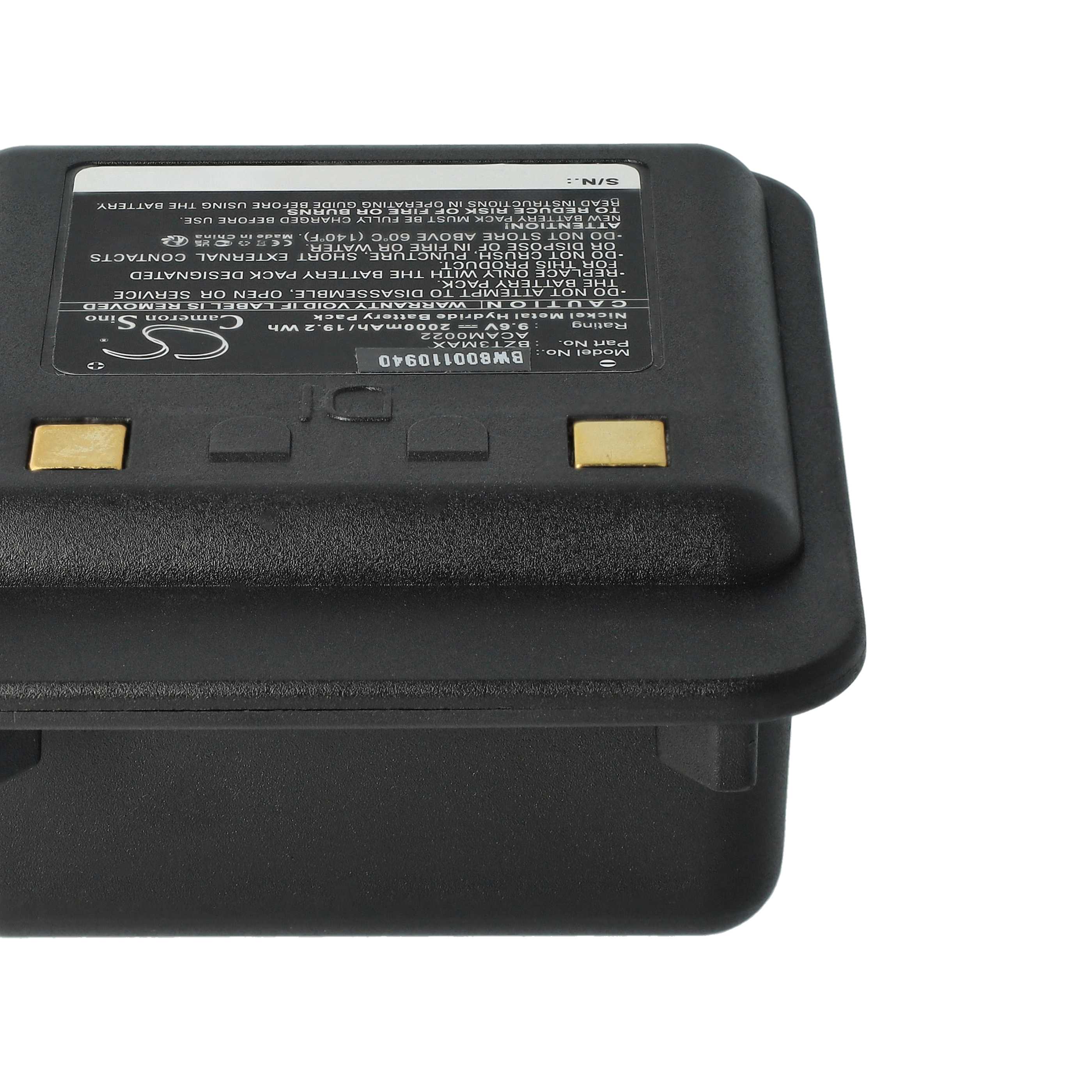 Medical Equipment Battery Replacement for ACAM0022 - 2000mAh 9.6V NiMH