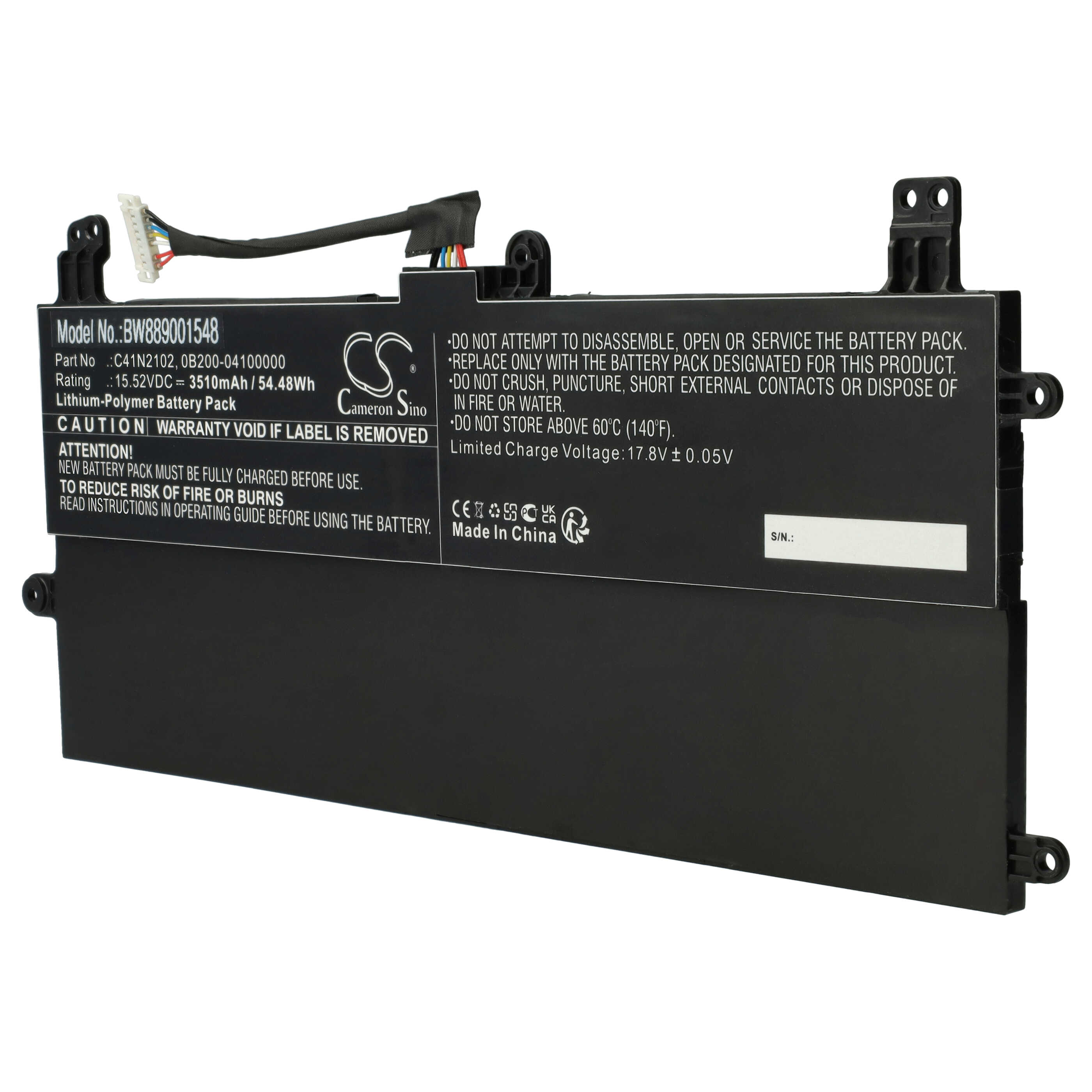 Akumulator do laptopa zamiennik Asus 0B200-04100000, C41N2102 - 3510 mAh 15,52 V LiPo, czarny