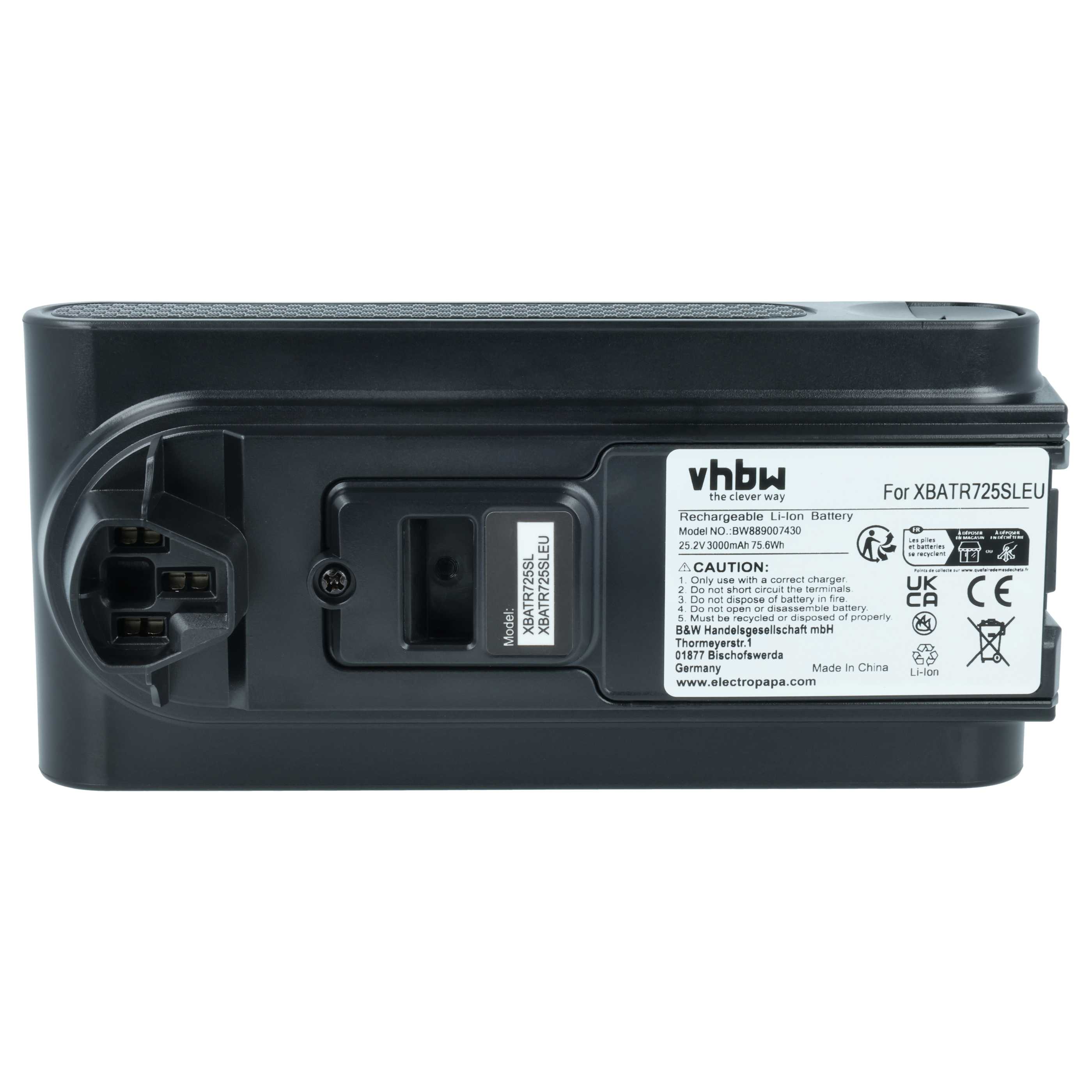 Battery replaces Shark XBATR725SLEU for Shark 3000mAh, 25.2V, Li-Ion