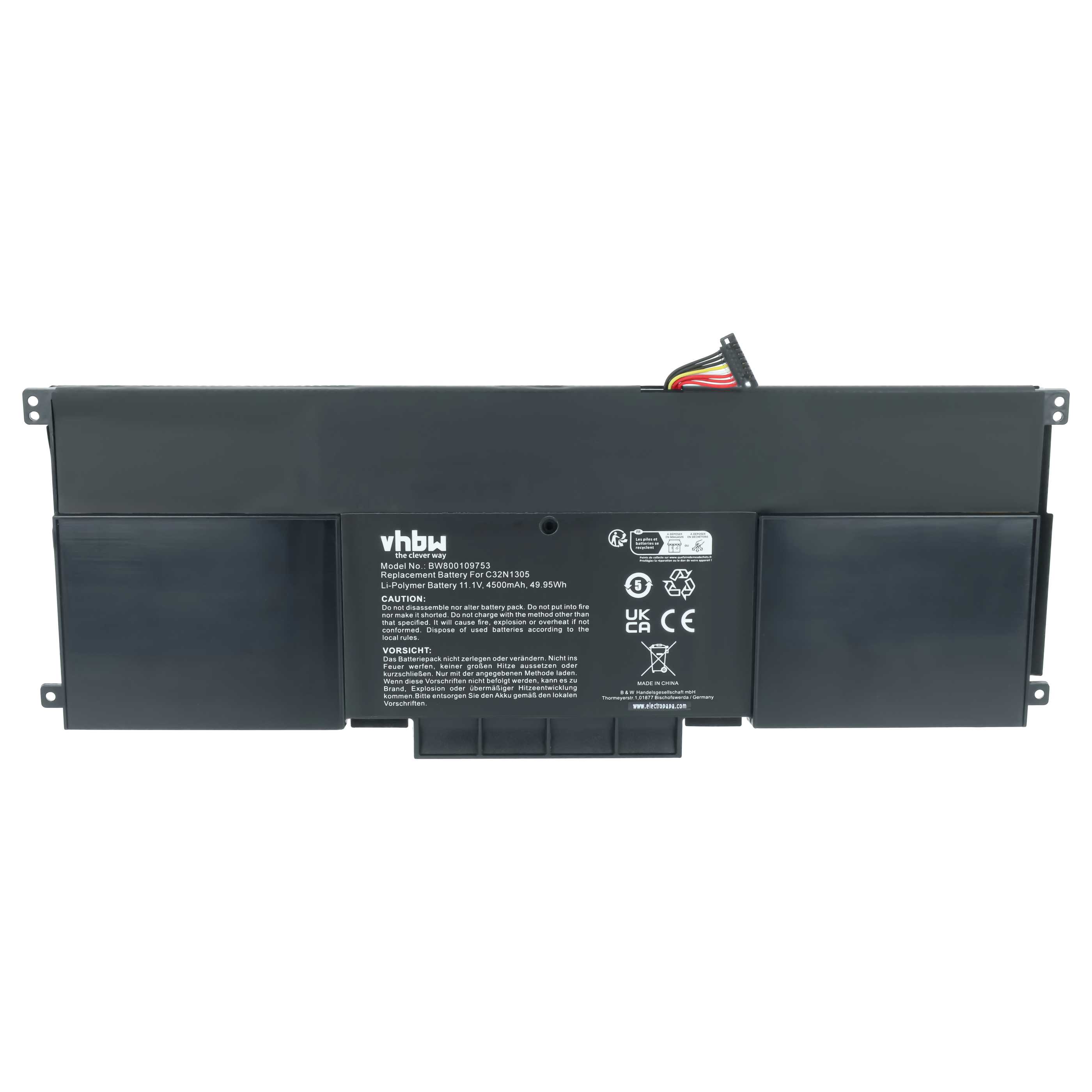Akumulator do laptopa zamiennik Asus C32N1305, C32N-1305, 0B200-00540000 - 4500 mAh 11,1 V LiPo, czarny