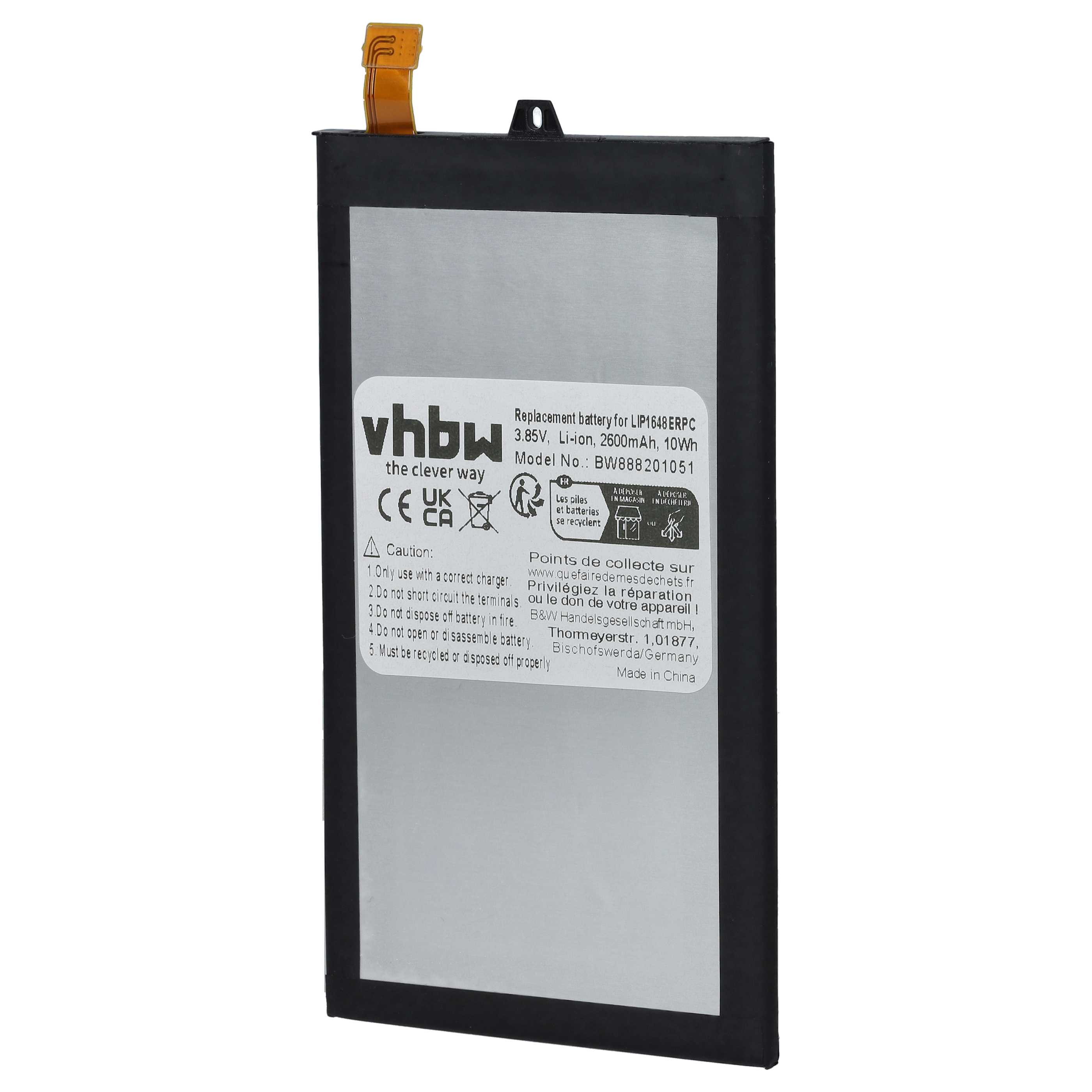 Akumulator do telefonu smartfona zamiennik Sony LIP1648ERPC - 2600 mAh 2,85 V LiPo