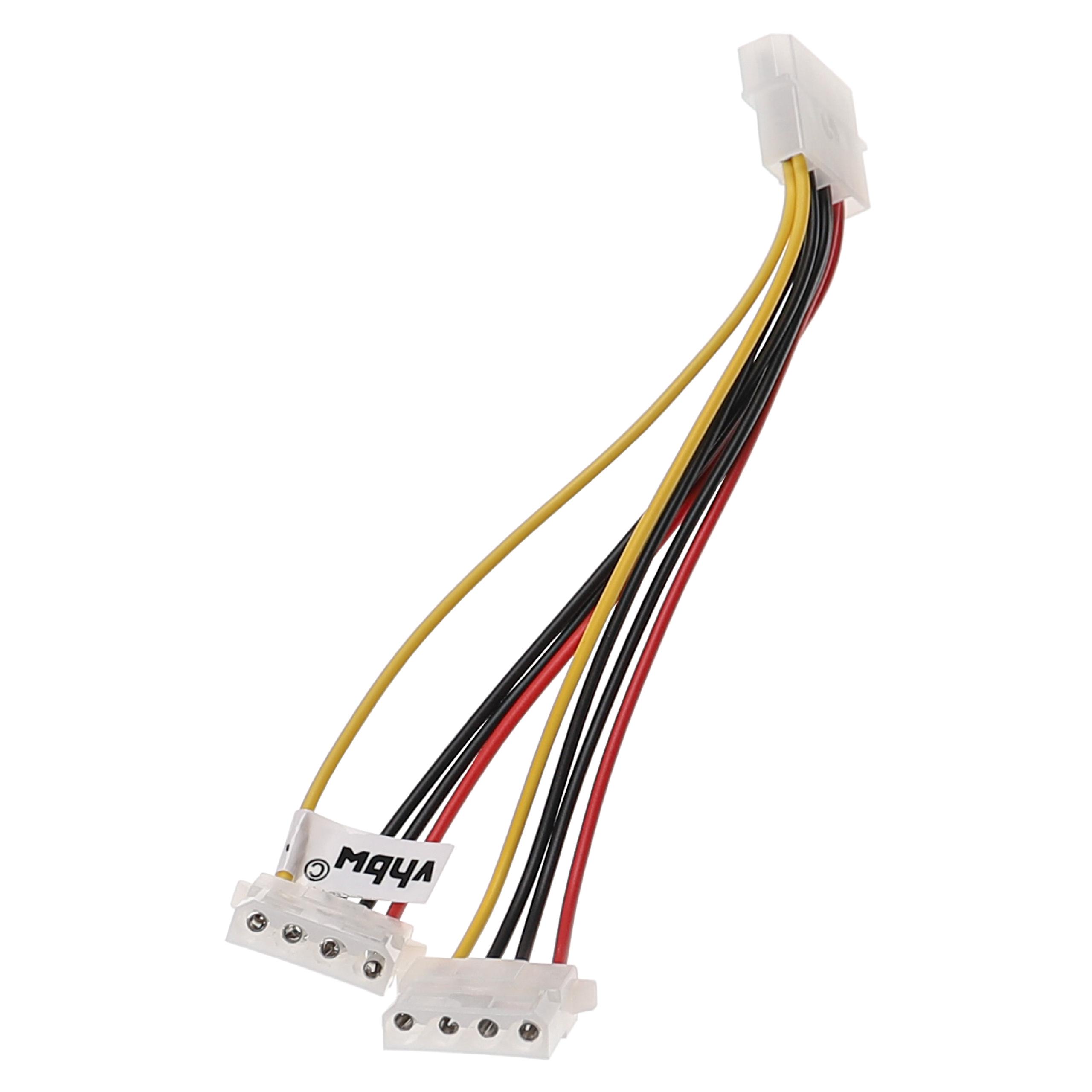 10x Power Cable to 2x Molex socket suitable for Hard Drives - IDE Y Power Cable, 12 cm