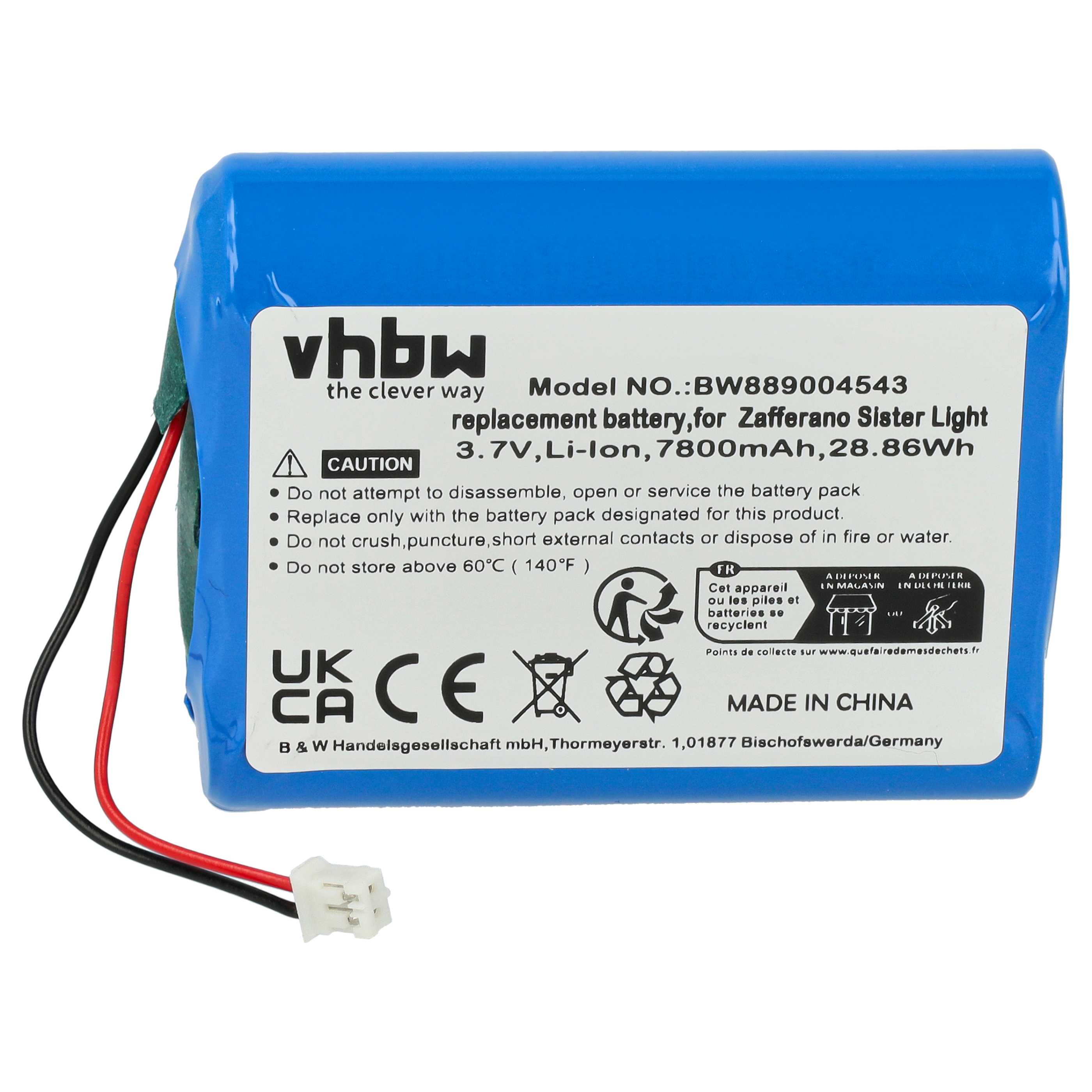 2x Batteria sostituisce Zafferano BAT04705506701900, 8056300198024 per - 7800mAh 3,7V Li-Ion
