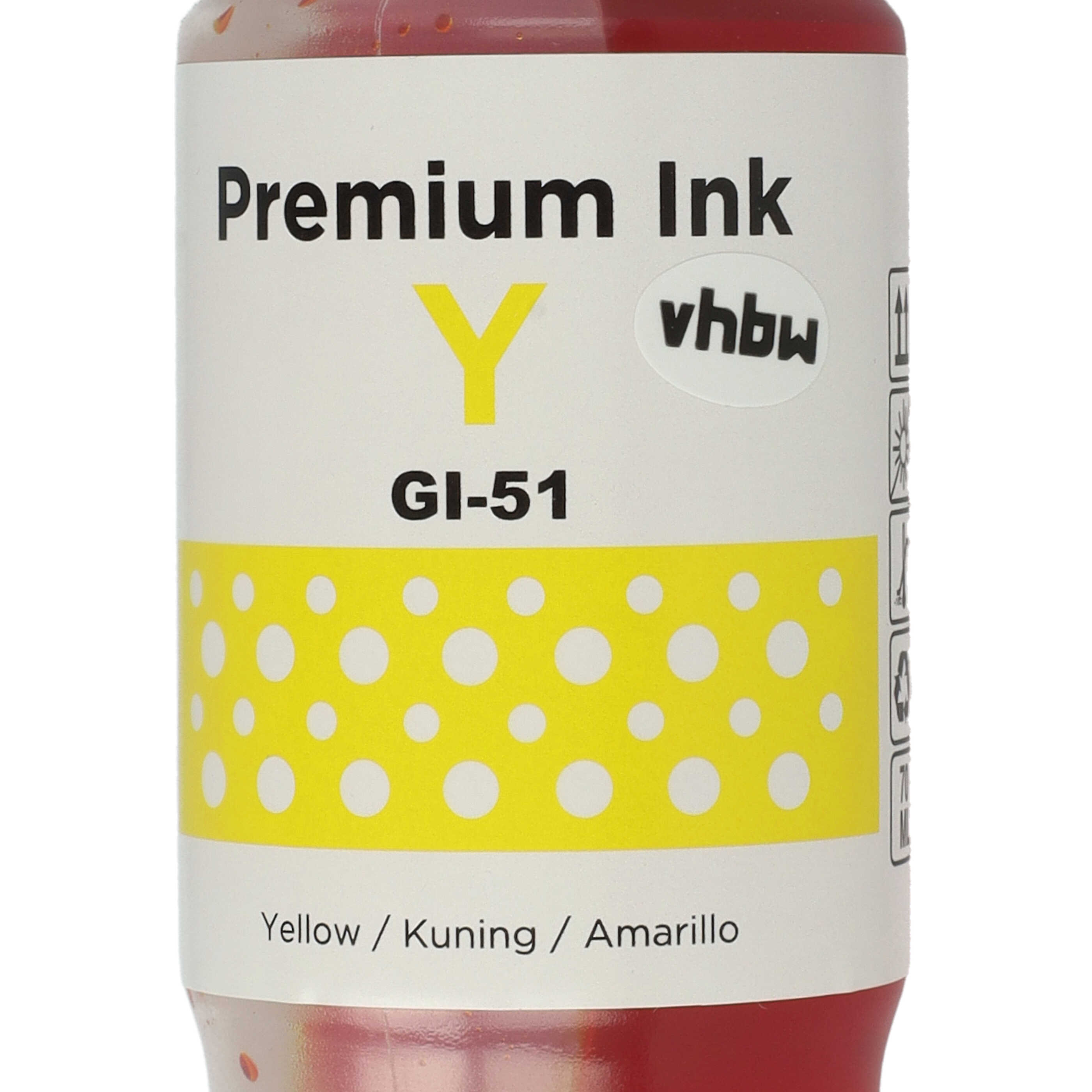 Refill Ink Yellow replaces Canon GI-11, GI-21, 4545C001, GI-41, GI-41Y, GI-51 for Canon Dye Printer, 70 ml