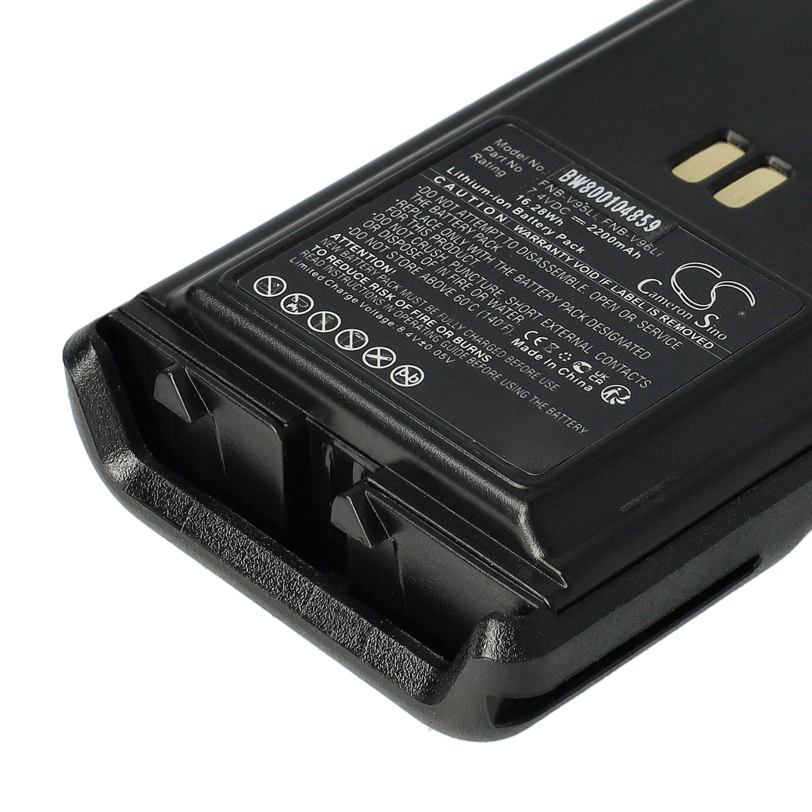 Radio 2x Battery replaces Vertex Yaesu FNB-V96, FNB-V95Li, FNB-V96Li, FNB-V95 - 2200 mAh 7.4 V Li-Ion