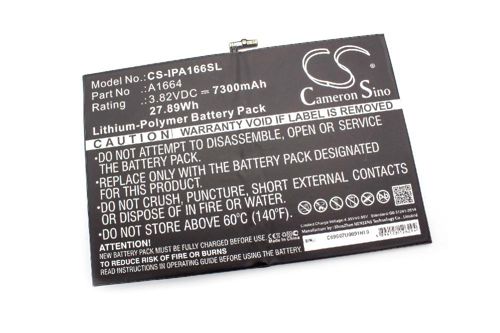 Batería reemplaza Apple A1664 para tablet, Pad Apple - 7300 mAh 3,82 V Li-poli