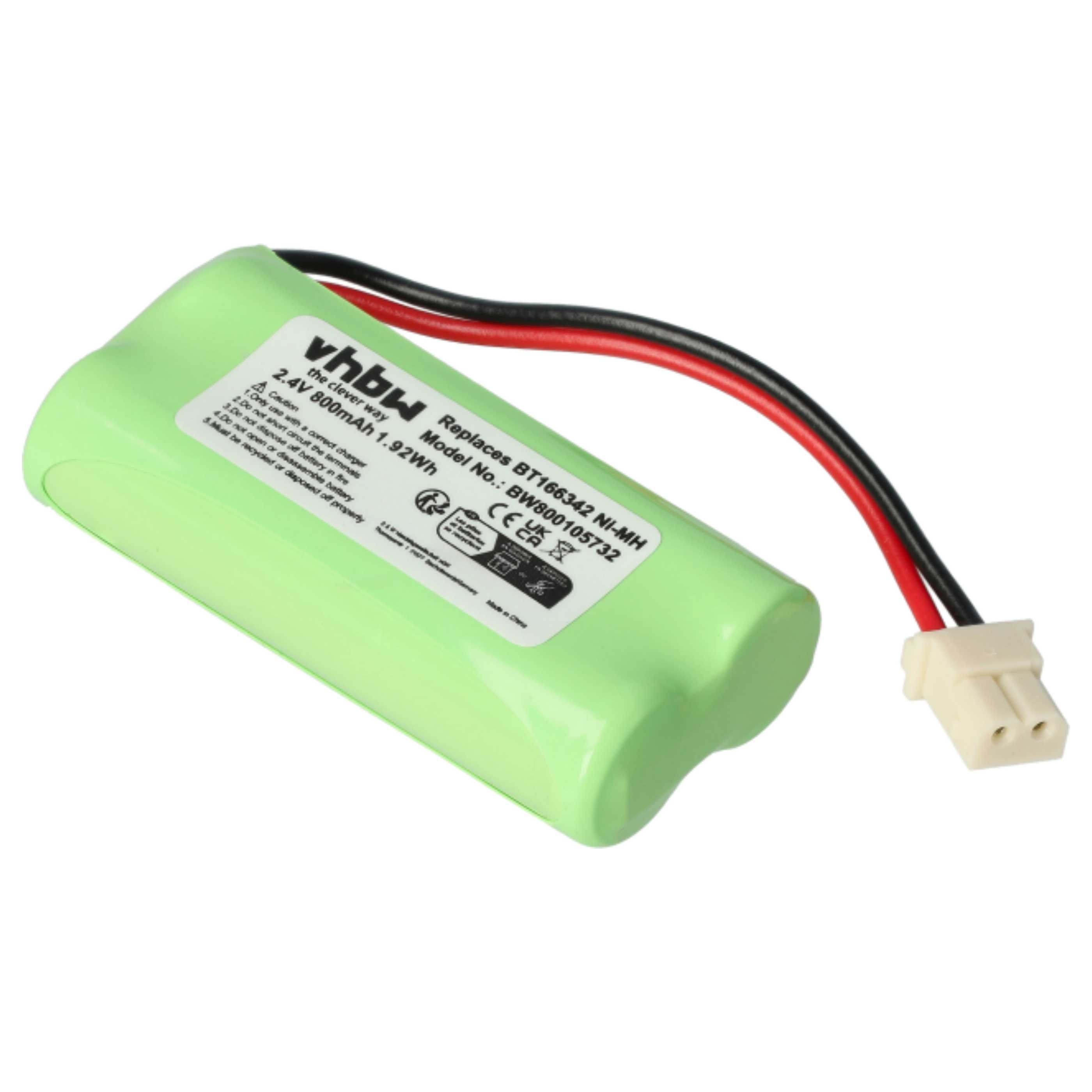 Baby Monitor Battery Replacement for V-Tech BT166342, 43AAA70PS2, BT266342 - 800mAh 2.4V NiMH