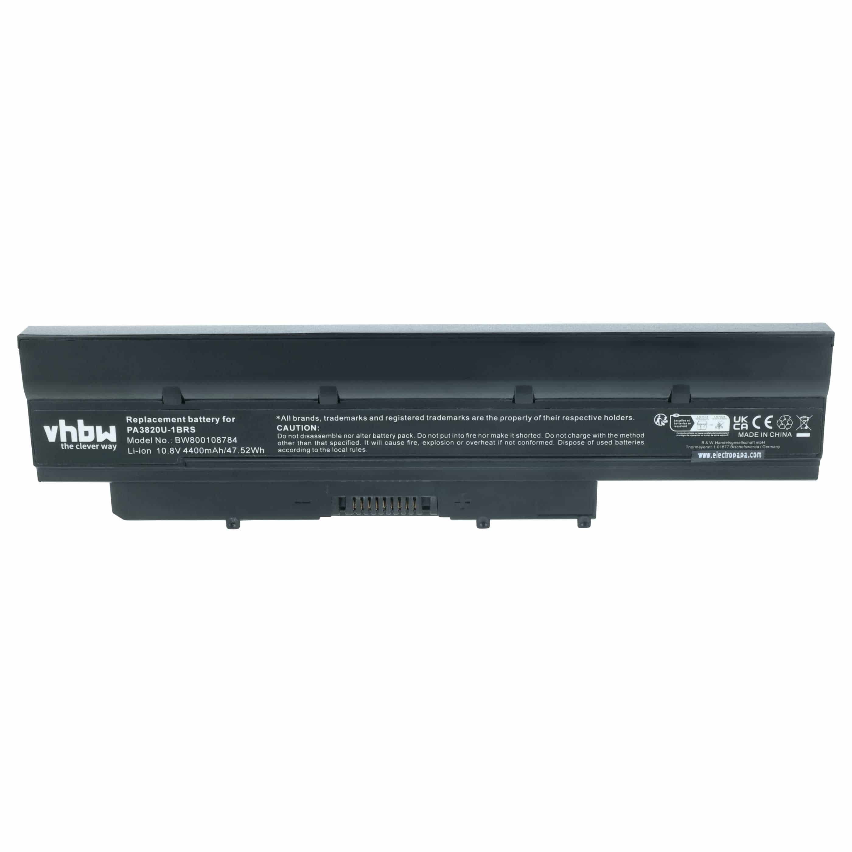 Akumulator do laptopa zamiennik Toshiba PABAS231, PA3820U-1BRS, PA3821U-1BRS - 4400 mAh 10,8 V Li-Ion, czarny