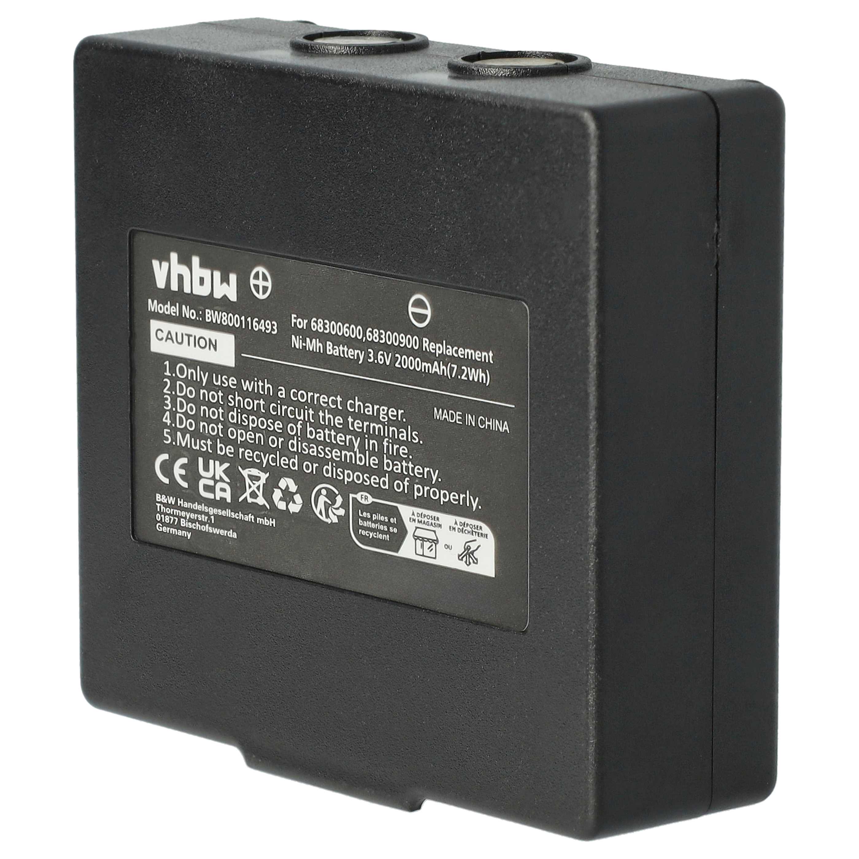 Batería (5 ud) reemplaza Abitron KH68300990, EX2-22 sistema control - 2000mAh 3,6V NiMH