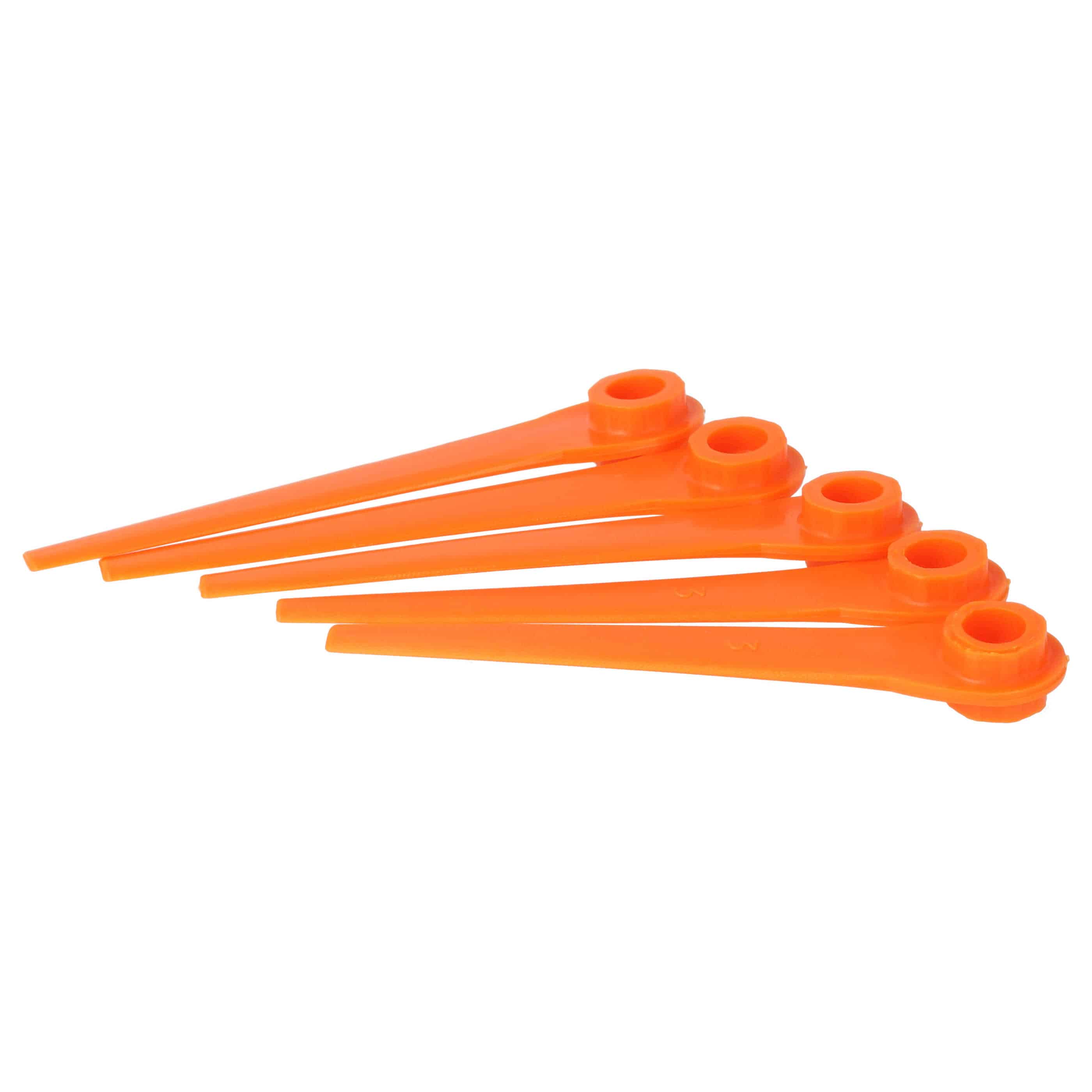 5x Lames remplace Gardena RotorCut 5368-20 pour débroussailleuse – Couteaux plastique, Orange