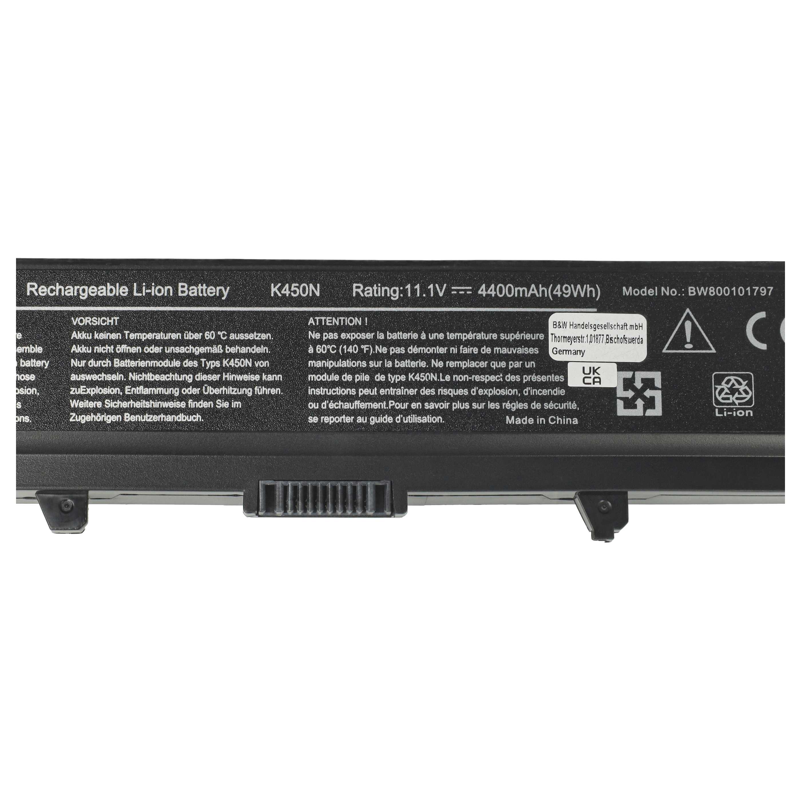 Akumulator do laptopa zamiennik Dell 0GW252, 0F965N, 0F972N, 312-0566 - 4400 mAh 11,1 V Li-Ion, czarny