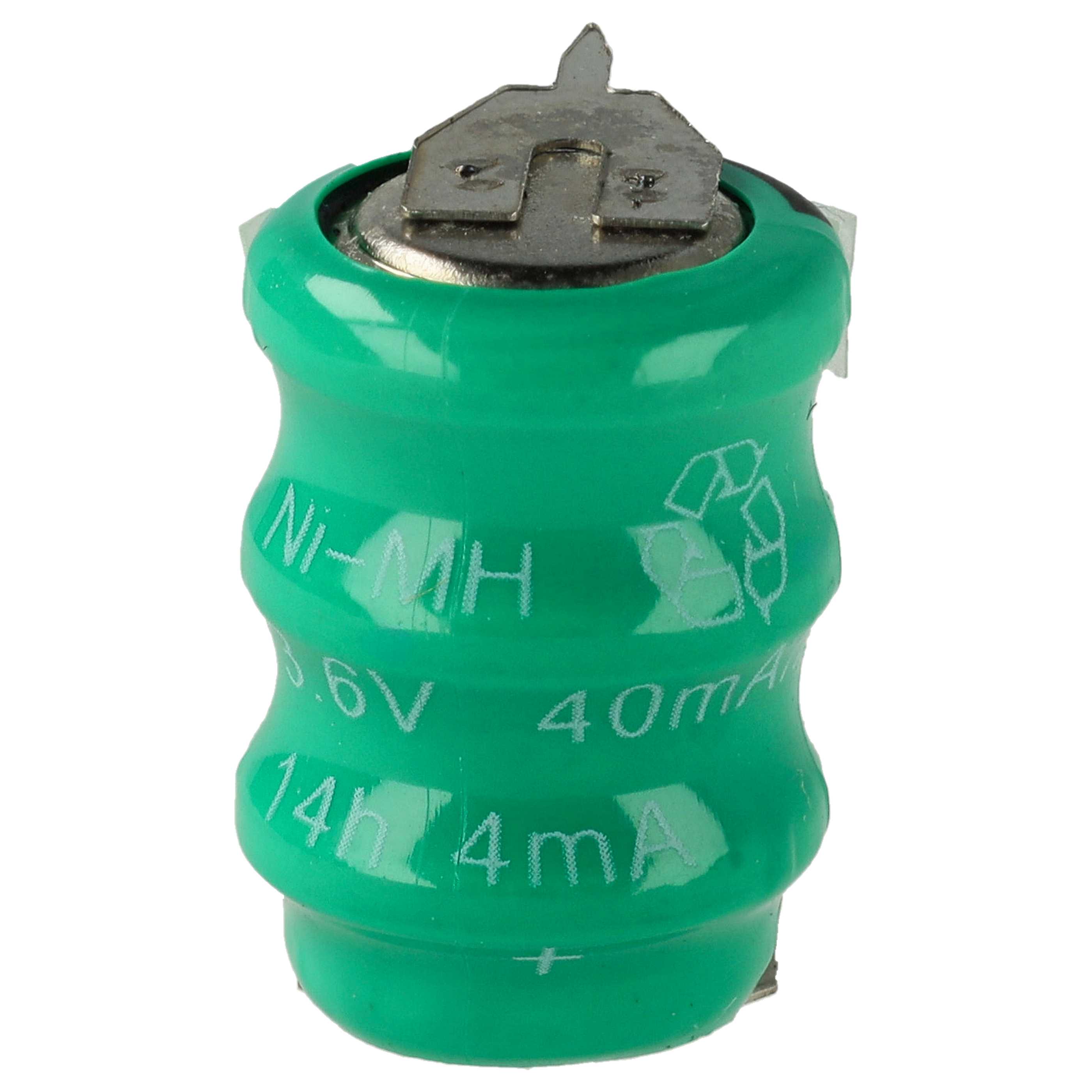 Button Cell Battery Type V40H 3 Pins for Model Building Solar Lamps etc. - 40 mAh 3.6 V NiMH