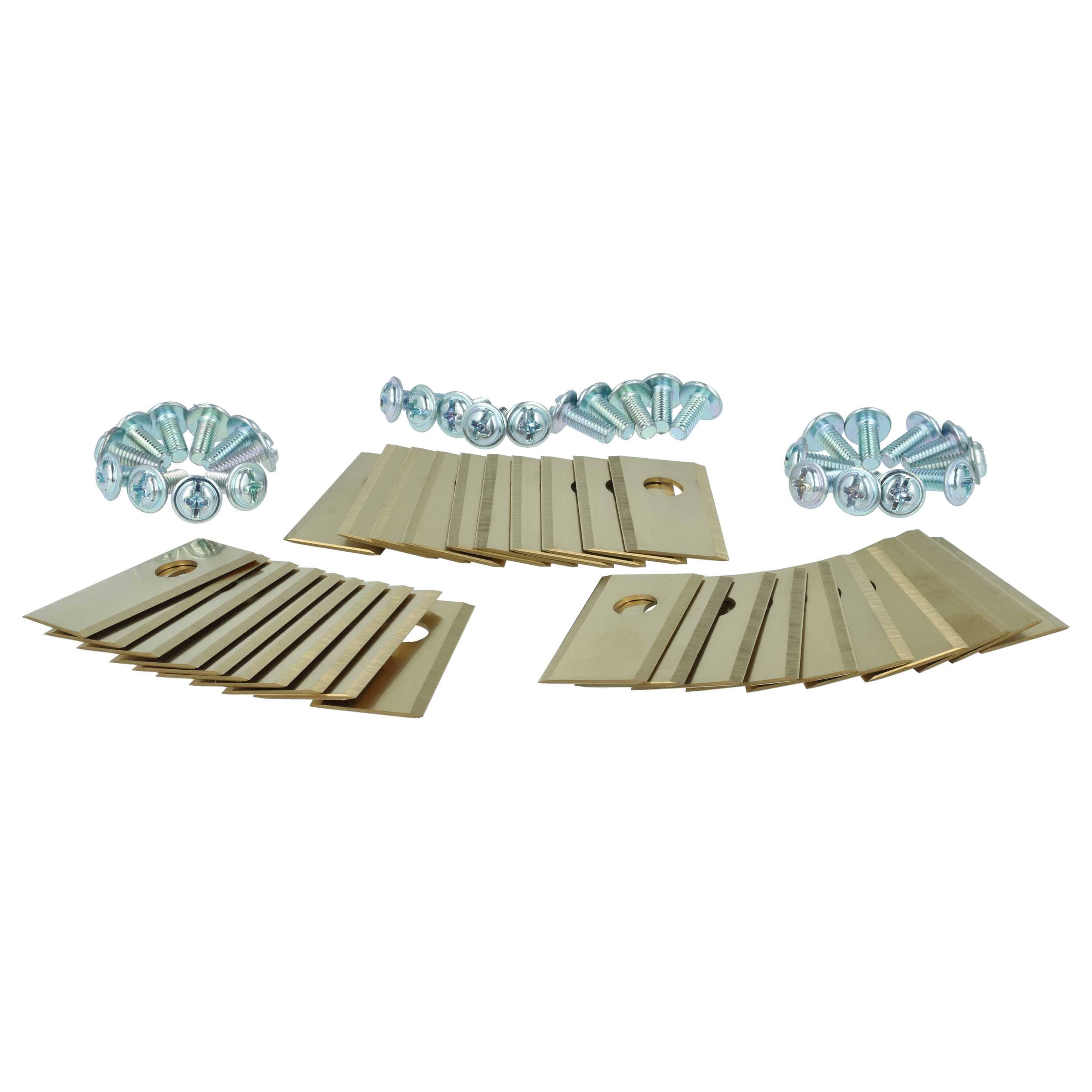 30x Lames pour tondeuse Philips, Scheppach, Worx, Landxcape – Couteaux apatite de titane, Silber Gold