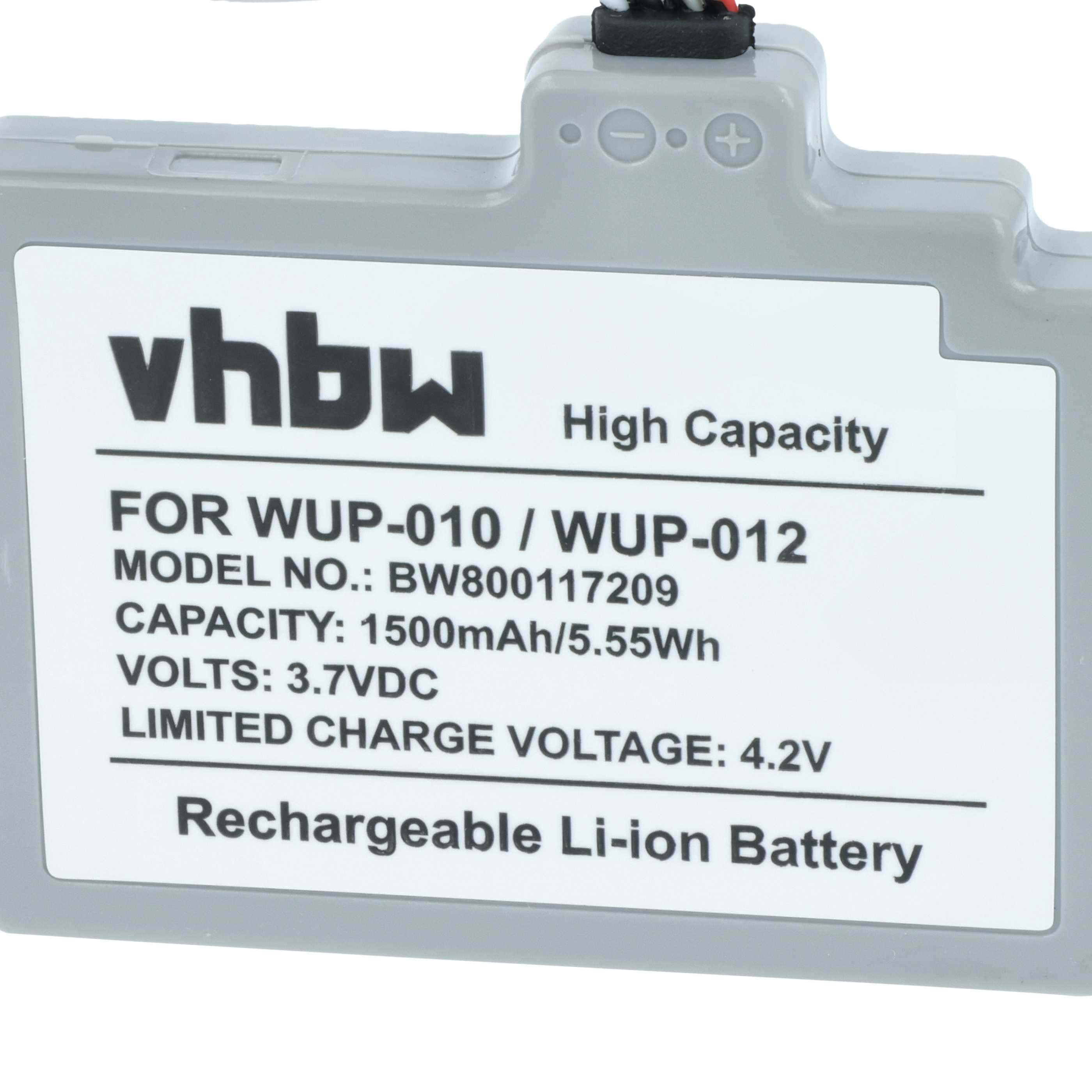 Games Console Battery replaces Nintendo WUP-012 - 1500 mAh 3.7 V Li-polymer