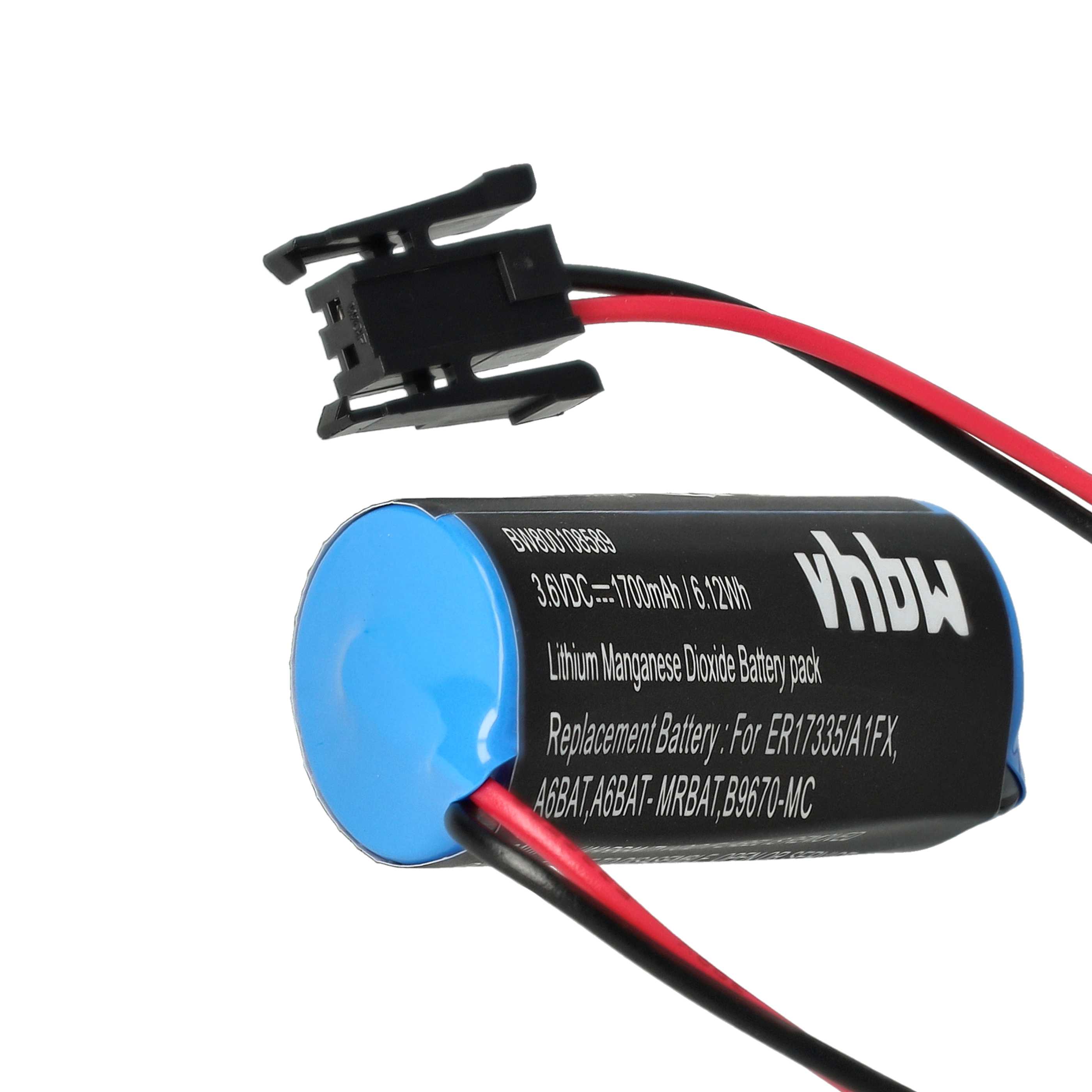Industrial Controller 10x Battery replaces Mitsubishi B9670-MC, A6BAT, A6BAT-MRBAT. - 1700mAh 3.6V Li-MnO2
