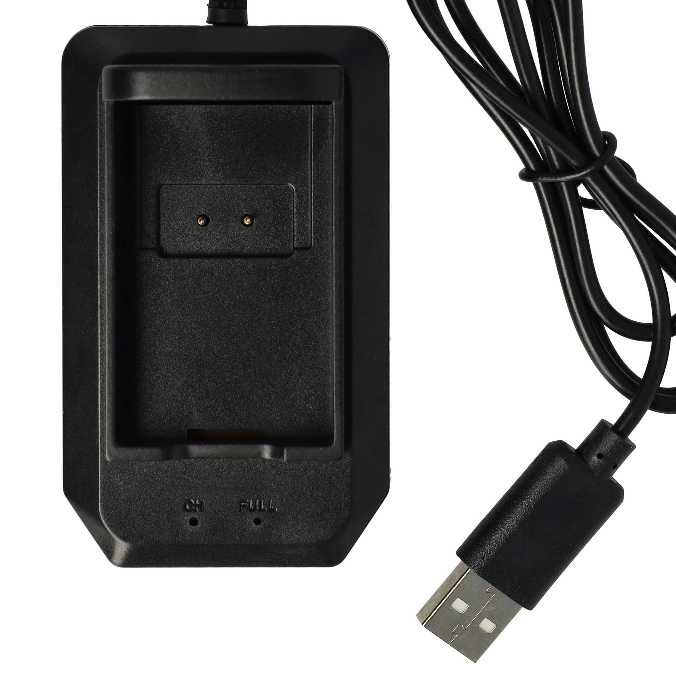 vhbw Play & Charge Kit - 1x charger, 1x charging cable, 2x battery Black