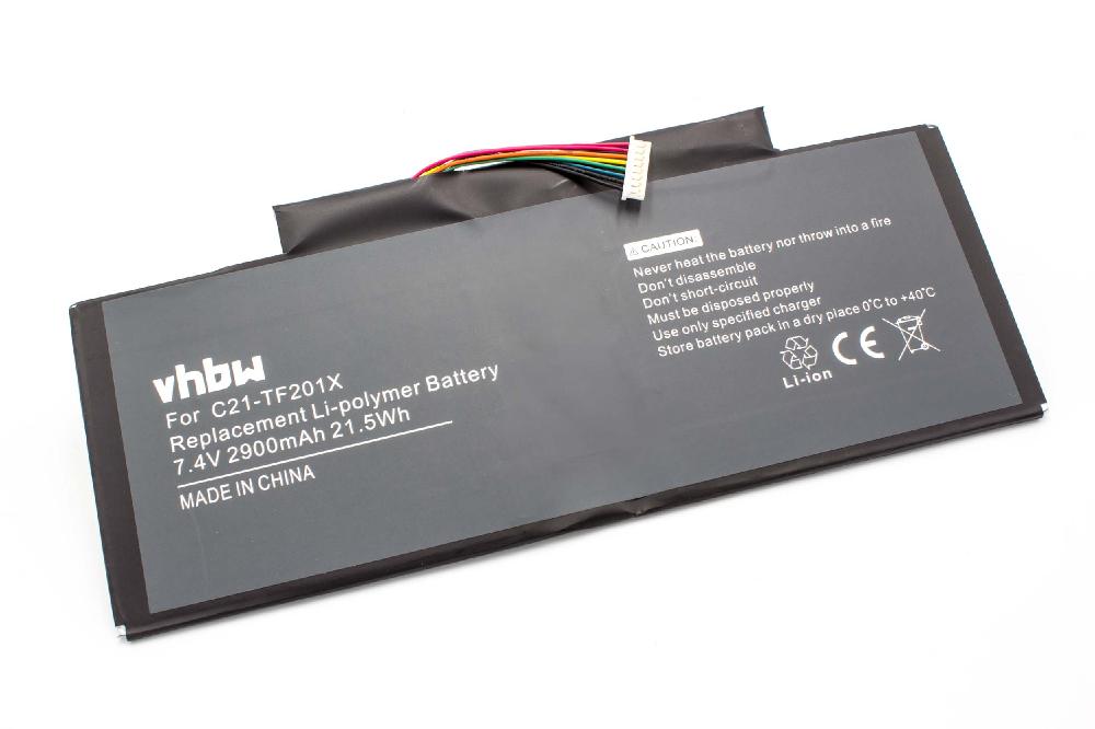 Batería reemplaza Asus C21-TF201X para tablet, Pad Asus - 2900 mAh 7,5 V Li-poli