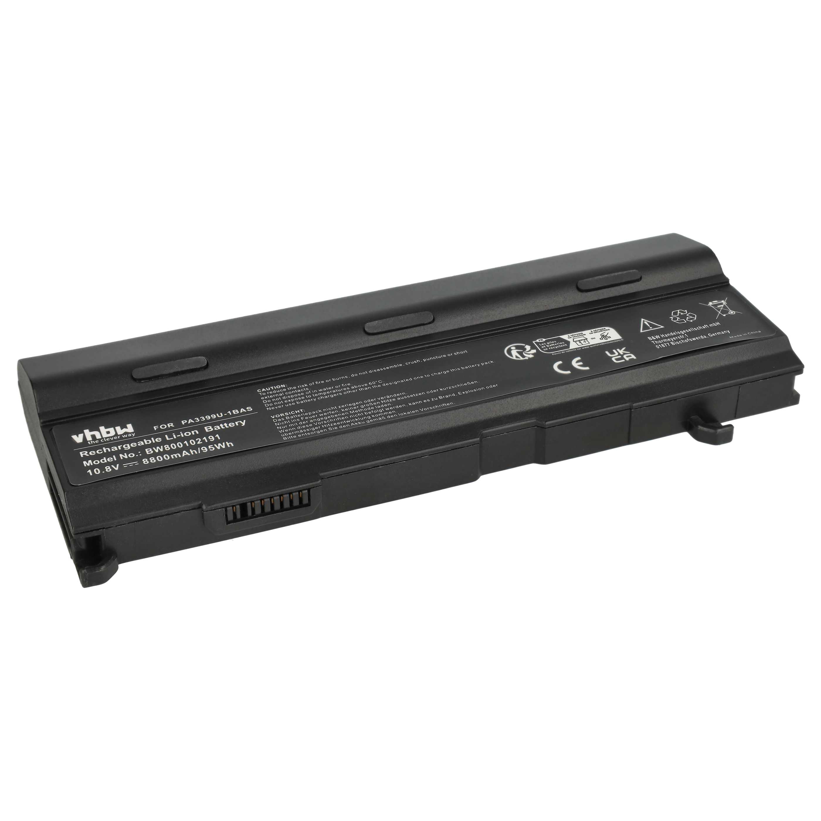 Akumulator do laptopa zamiennik Toshiba PA3399U-1BAS, PA3399U-1BRS - 8800 mAh 10,8 V Li-Ion, czarny