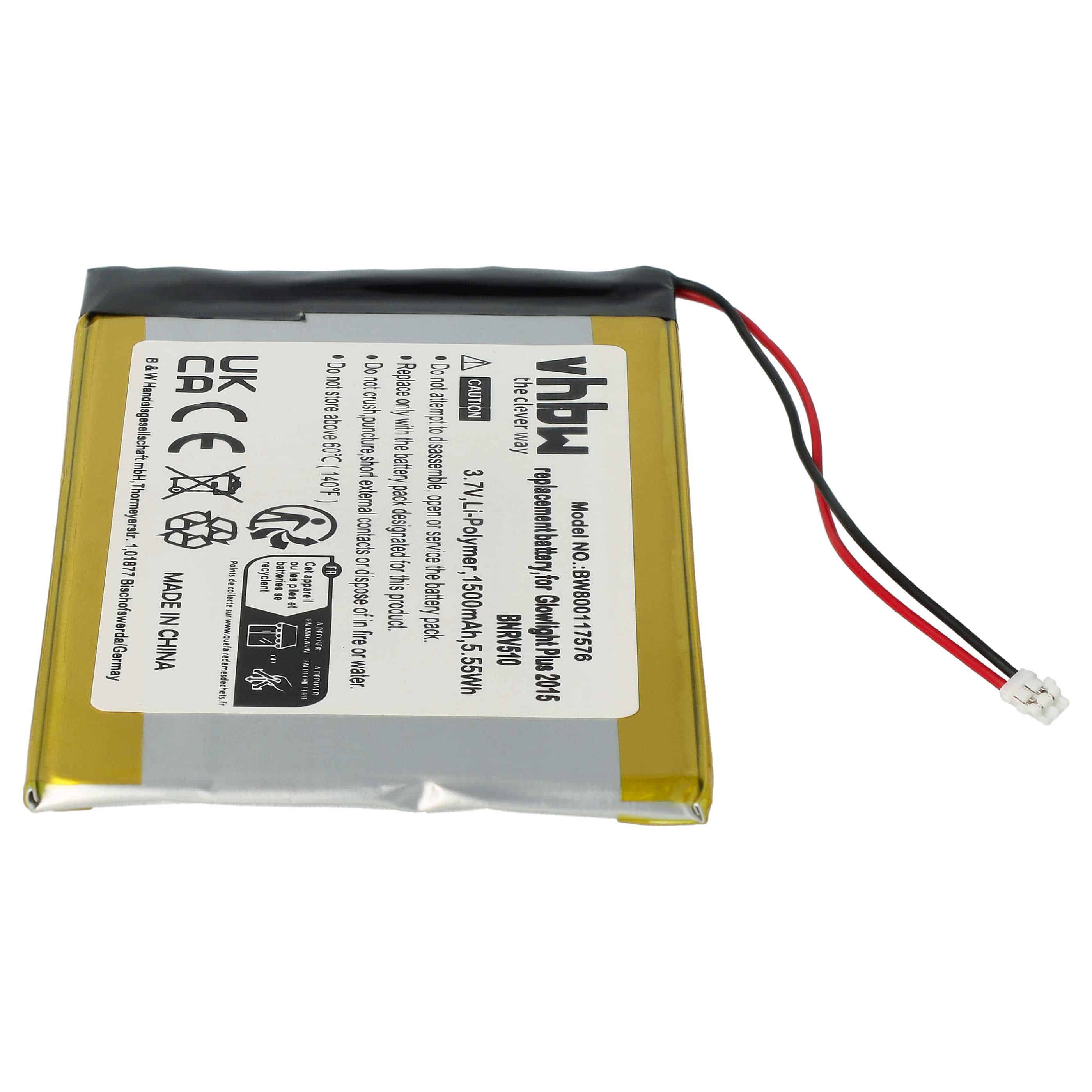 E-Book Replacement Battery for Tolino Shine 1, 3, 2 HD / Tolino Vision 2, 4 HD - 1500 mAh 3.7 V Li-polymer