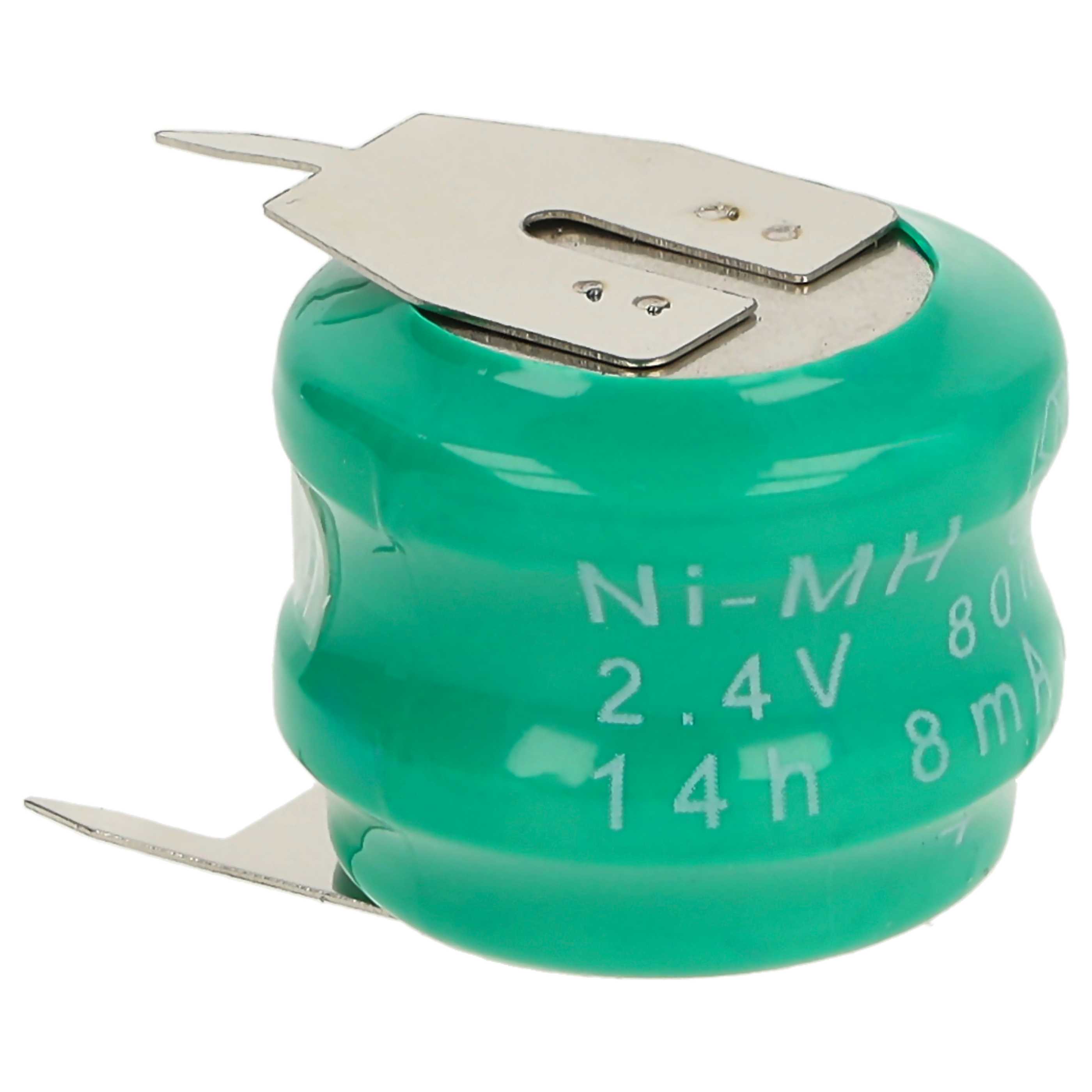 5x Button Cell Battery Type V80H 3 Pins for Model Building Solar Lamps etc. - 80 mAh 2.4 V NiMH