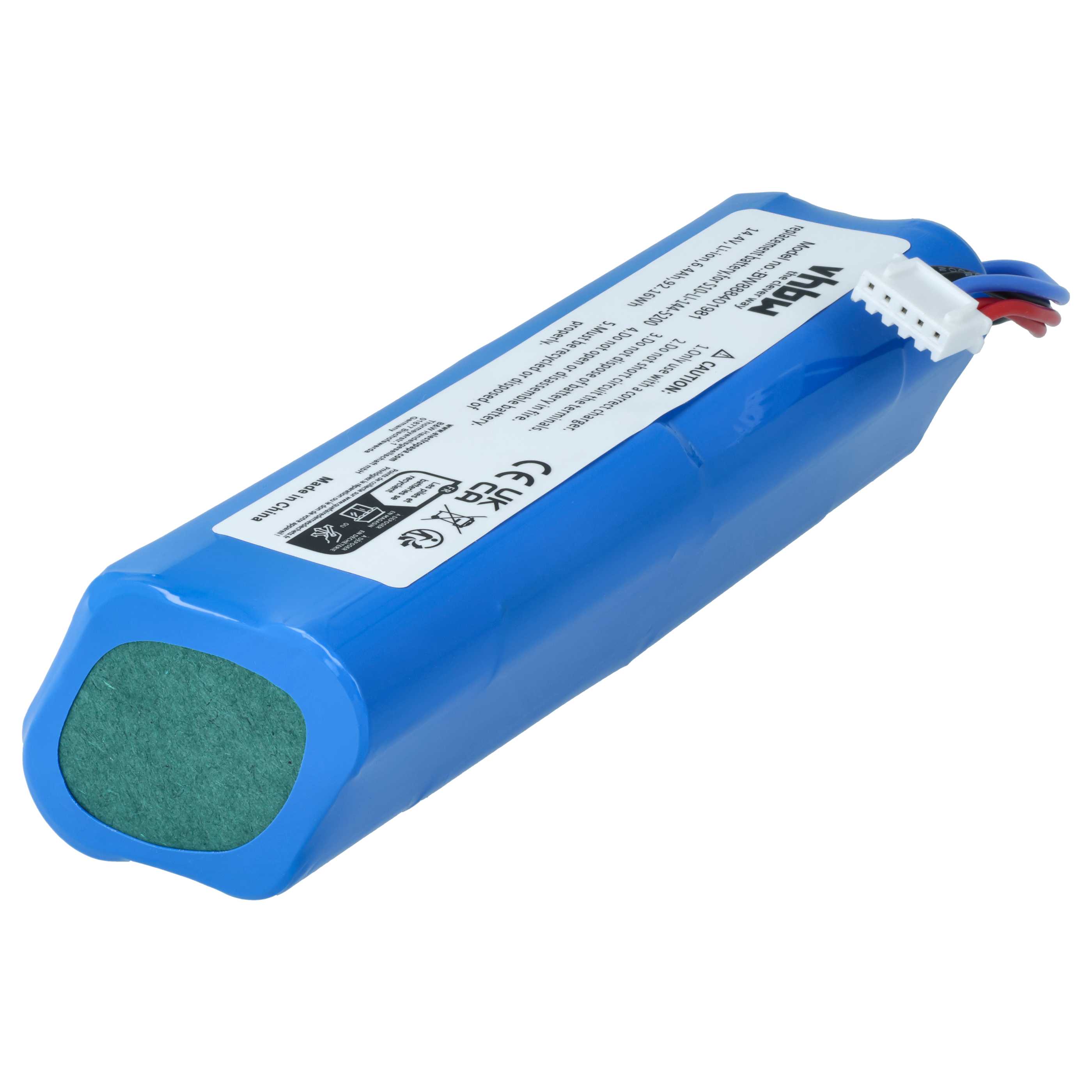 Batterie remplace Ecovacs 201-1913-4200, 201-1913-4201 pour robot aspirateur Ecovacs - 6400mAh 14,4V Li-ion