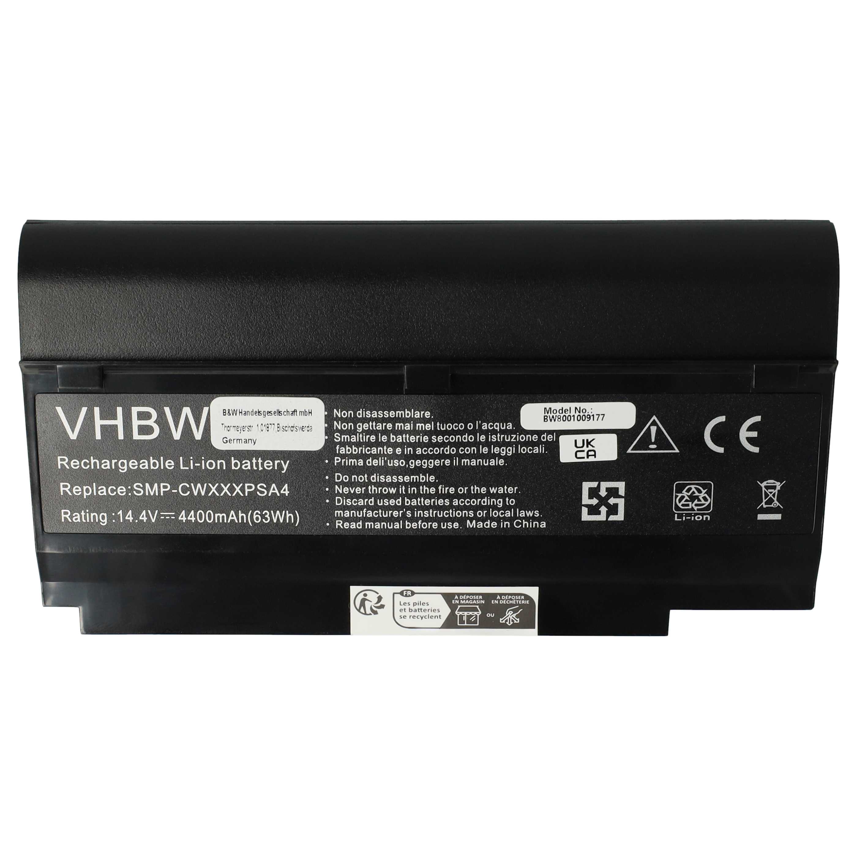 Batería reemplaza Fujitsu Siemens DPK-CWXXXSYA4 para notebook Fujitsu Siemens - 4400 mAh 14,4 V Li-Ion negro