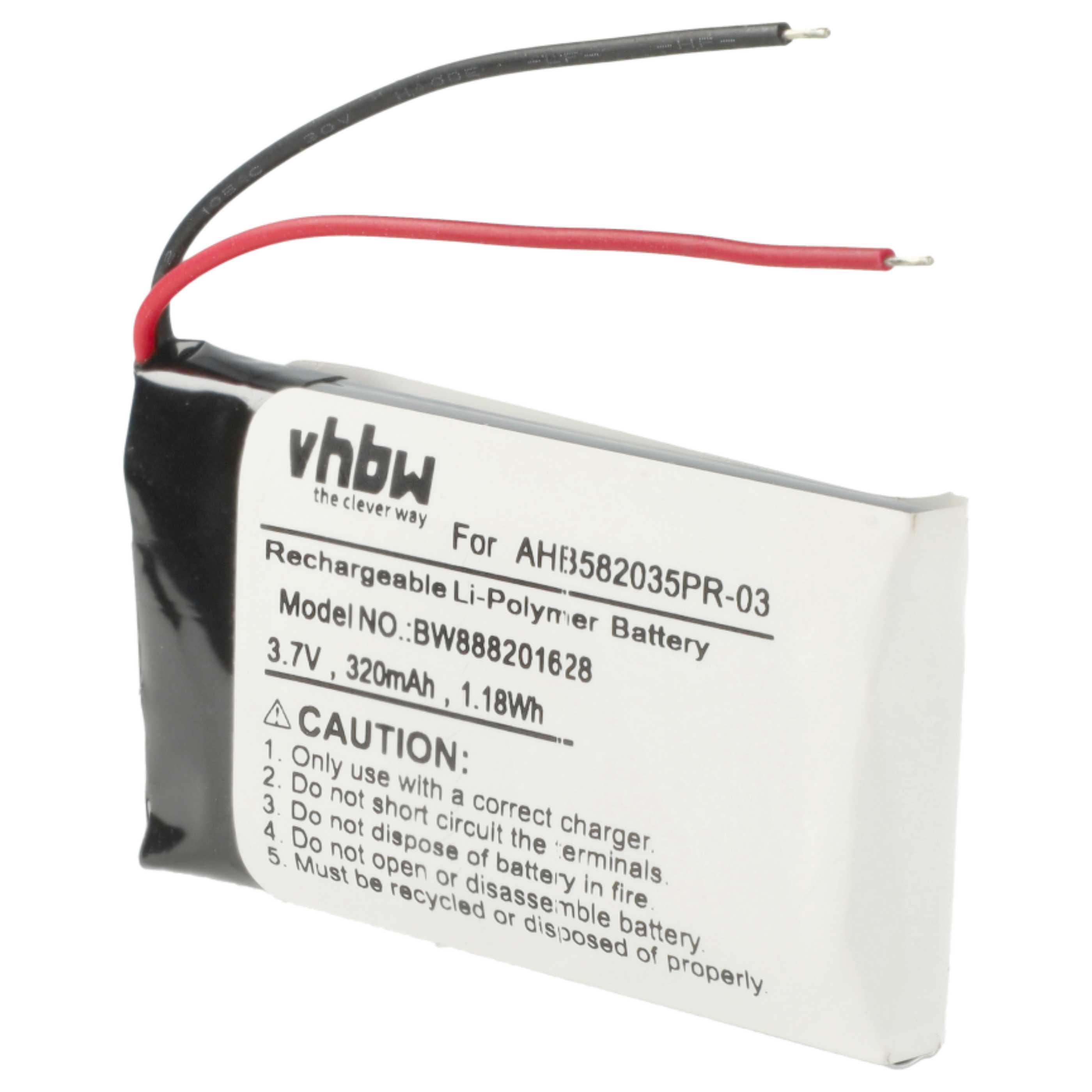 Batterie (5 pcs.) remplace Jabra AHB582035PR-03 téléphone main-libre - 320mAh 3,7V Li-polymère