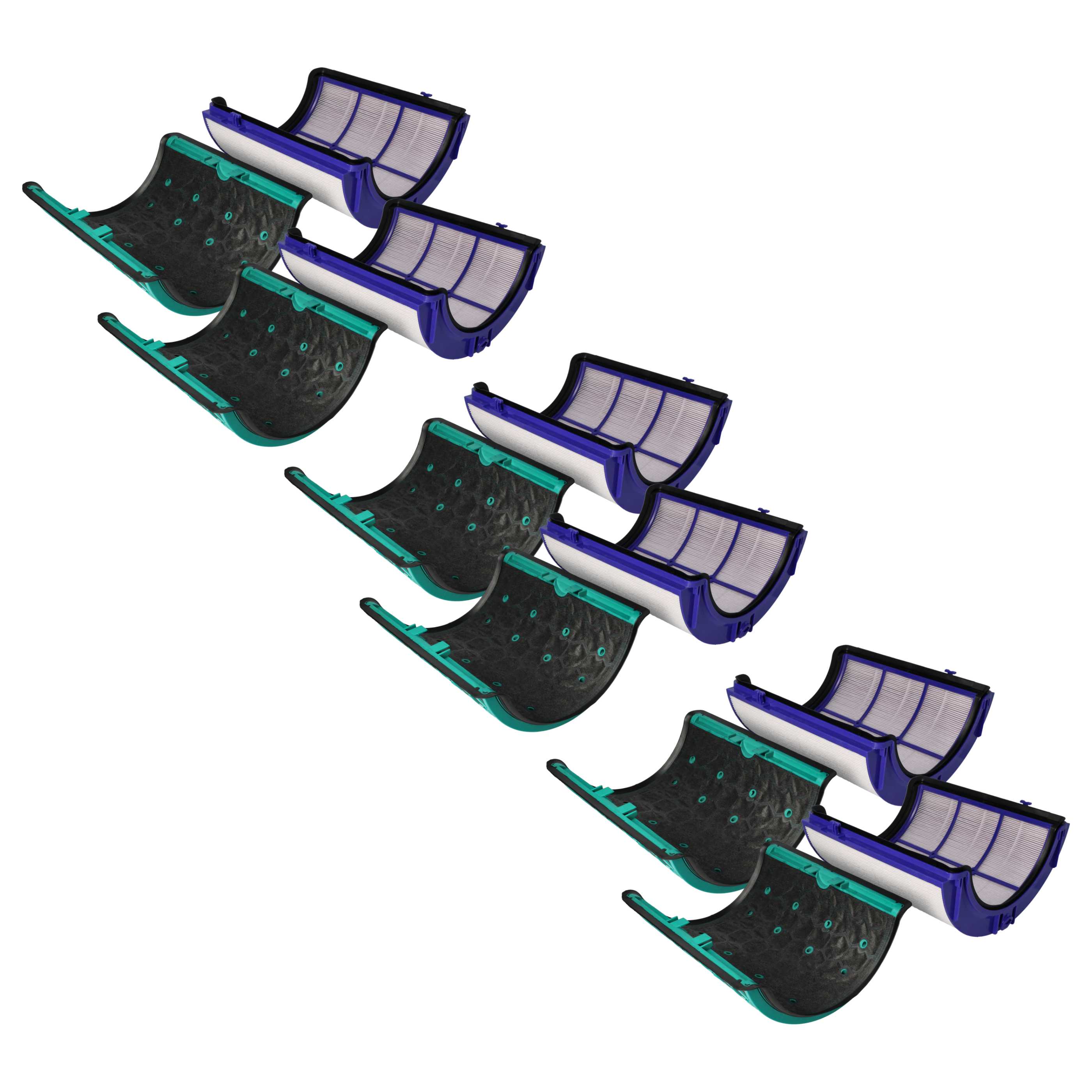 6 Part Filter Set replaces Dyson 968707-04, 968707-05 Air Purifier - HEPA filter, activated carbon filter