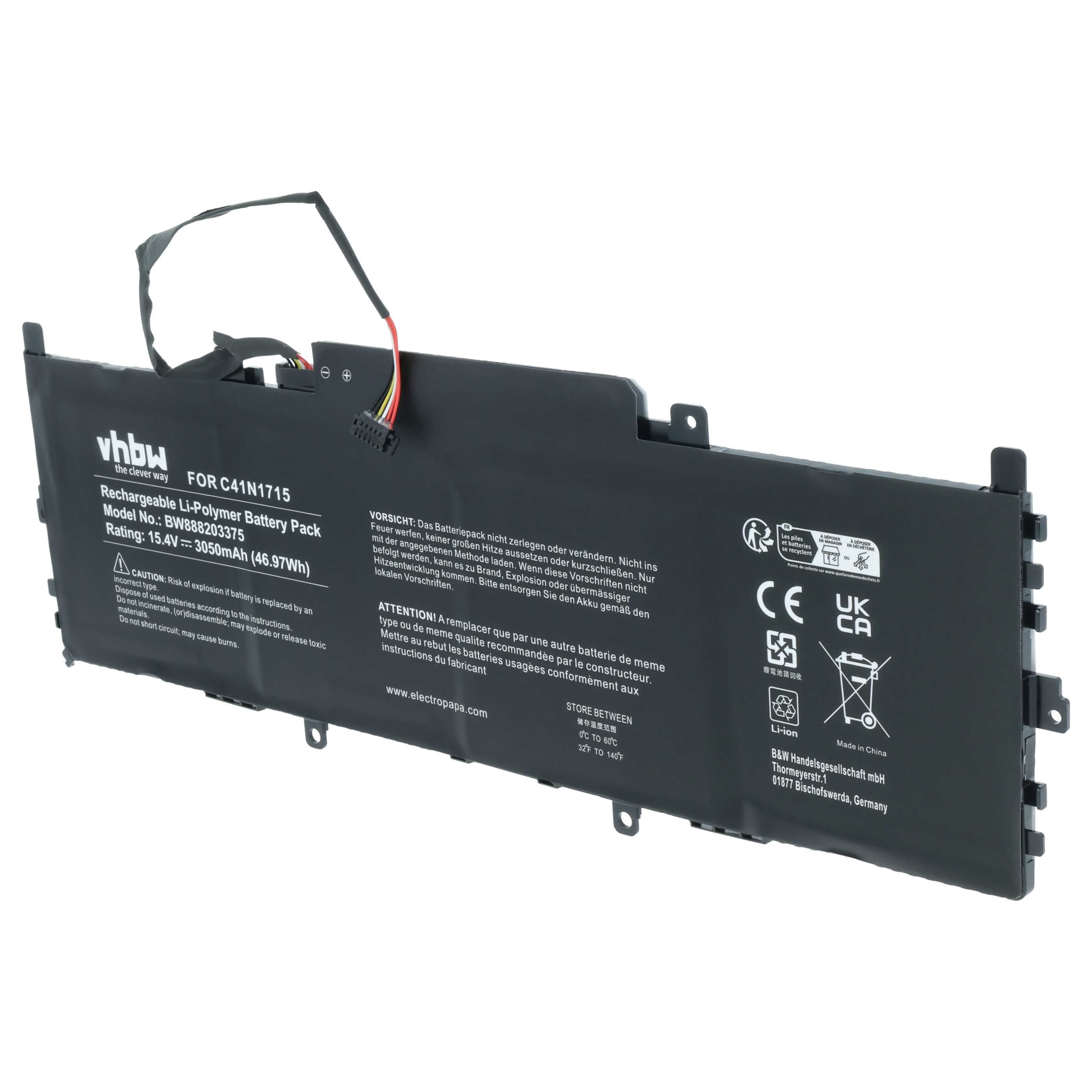 Akumulator do laptopa zamiennik Asus 0B200-02760000, C41N1715 - 3050 mAh 15,4 V LiPo